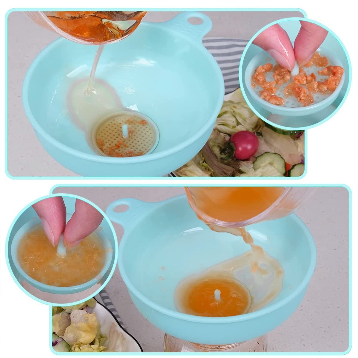 Palnie din plastic 3 in 1 , doua dimensiuni de scurgere, cu filet si filtru, diametru scurgere 5.4 cm, 11.5 x 16.7 cm, albastru [5]