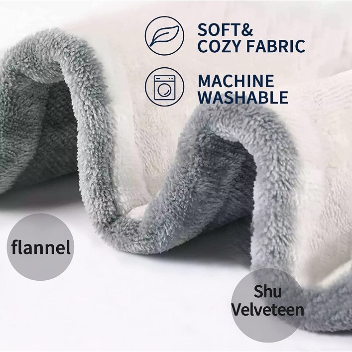 Patura Cu Incalzire Electrica, , 135 W, 180x130 cm, 6 Trepte De Incalzire, Flanel, Gri [5]