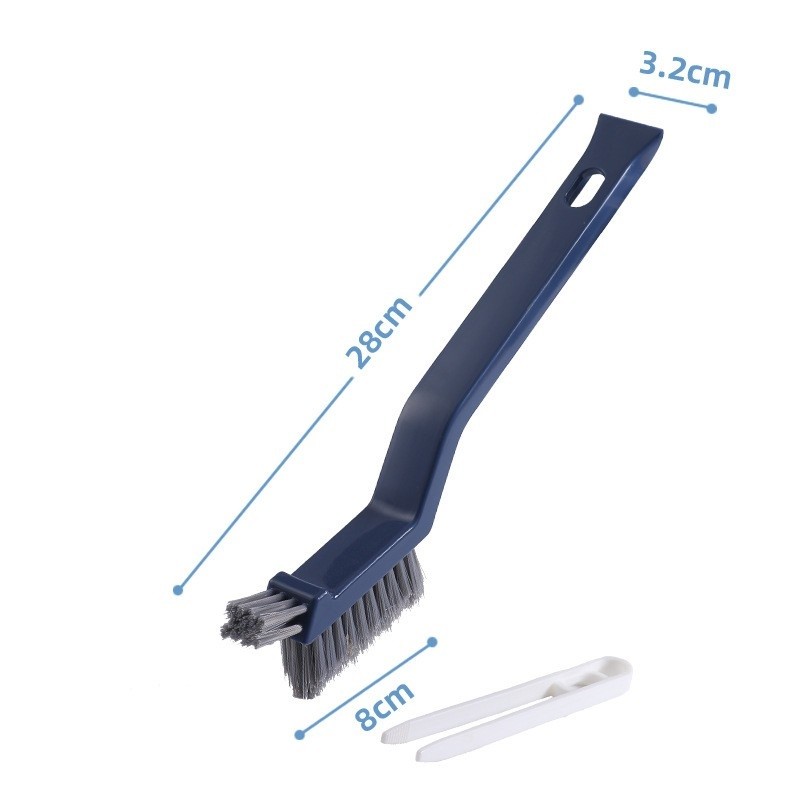 Perie 3in1 de Curatat Podele si Rosturi, , Lungime Maner 28 cm, Peri din PP, Otel si Plastic, Cleste pentru Scame si Par Inclus, Albastru [2]