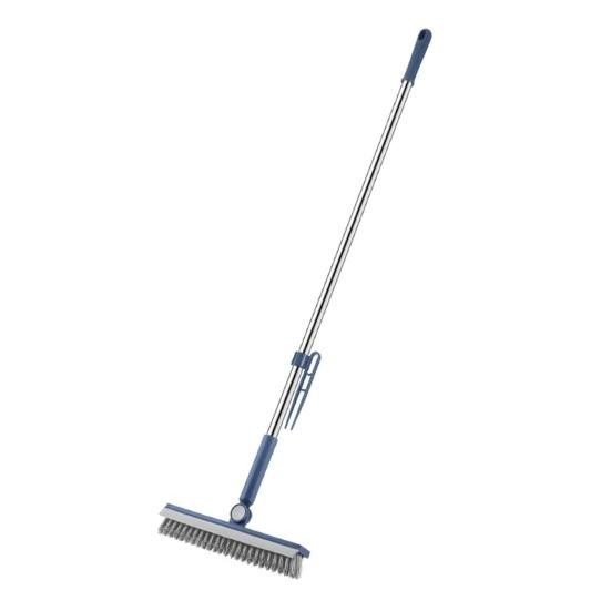 ✨TOATE PRODUSELE✨ - Perie de Curatare pentru Podele si Rosturi, , Lungime Maner 105 cm, Capat Pivotant 180 Grade, Peri din PP, Otel si Plastic, Cleste pentru Scame si Par Inclus, Albastru