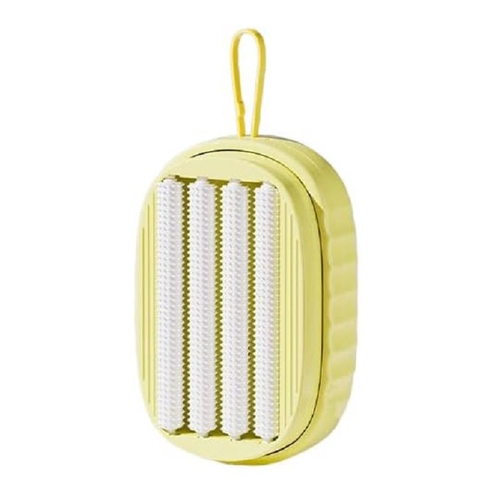 ✨TOATE PRODUSELE✨ - Perie de Spalat Haine, , cu Dispenser pentru Detergent, 4 Perii de Curatare, din ABS + PS, Galben