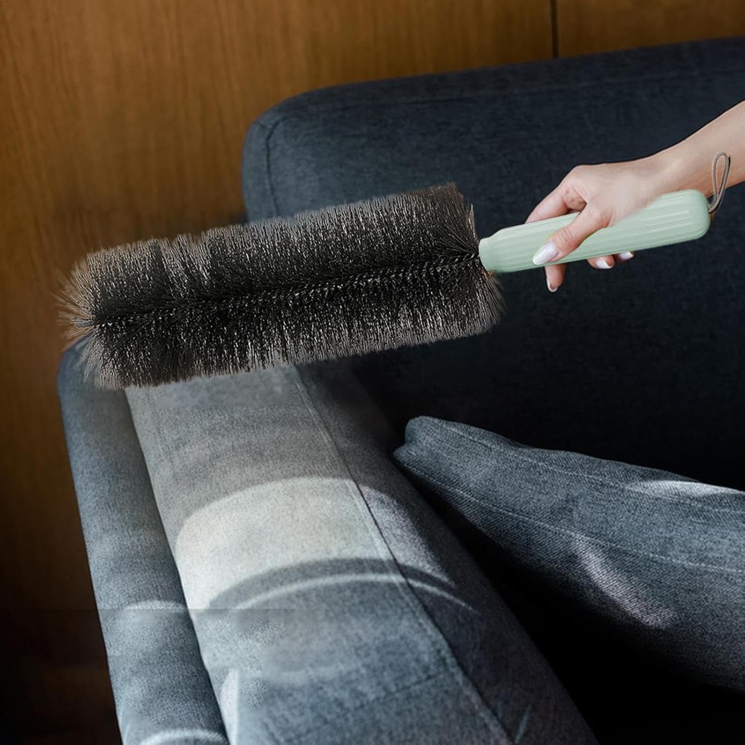 Perie Multifunctionala 2in1, , de Curatare a Prafului, 38 x 11 cm, Perie si Burete, Verde [3]