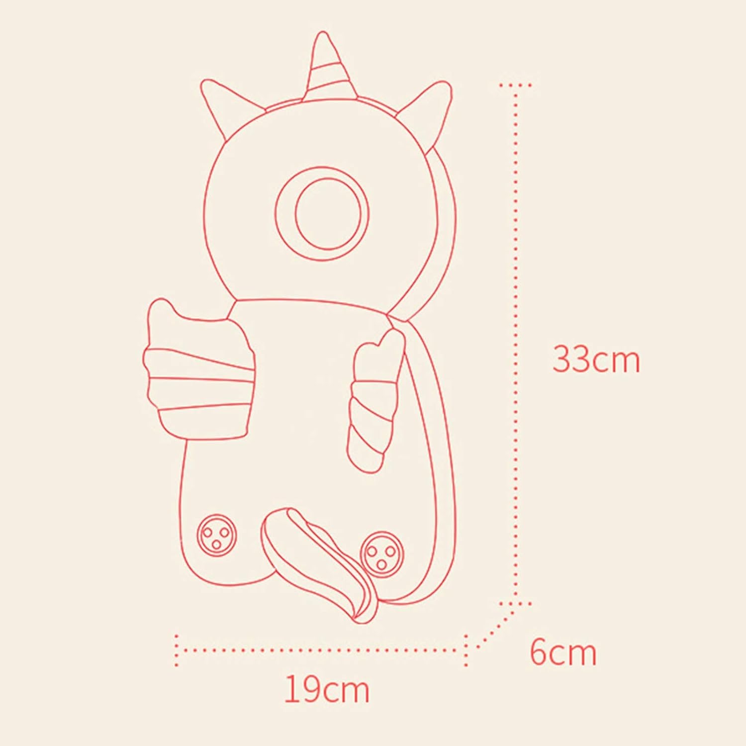 Perna tip Rucsac pentru Protectia Capului, , Tetiera tip Unicorn, pentru Bebelusi, 33x6x19 cm, 180 g, Albastru [1]