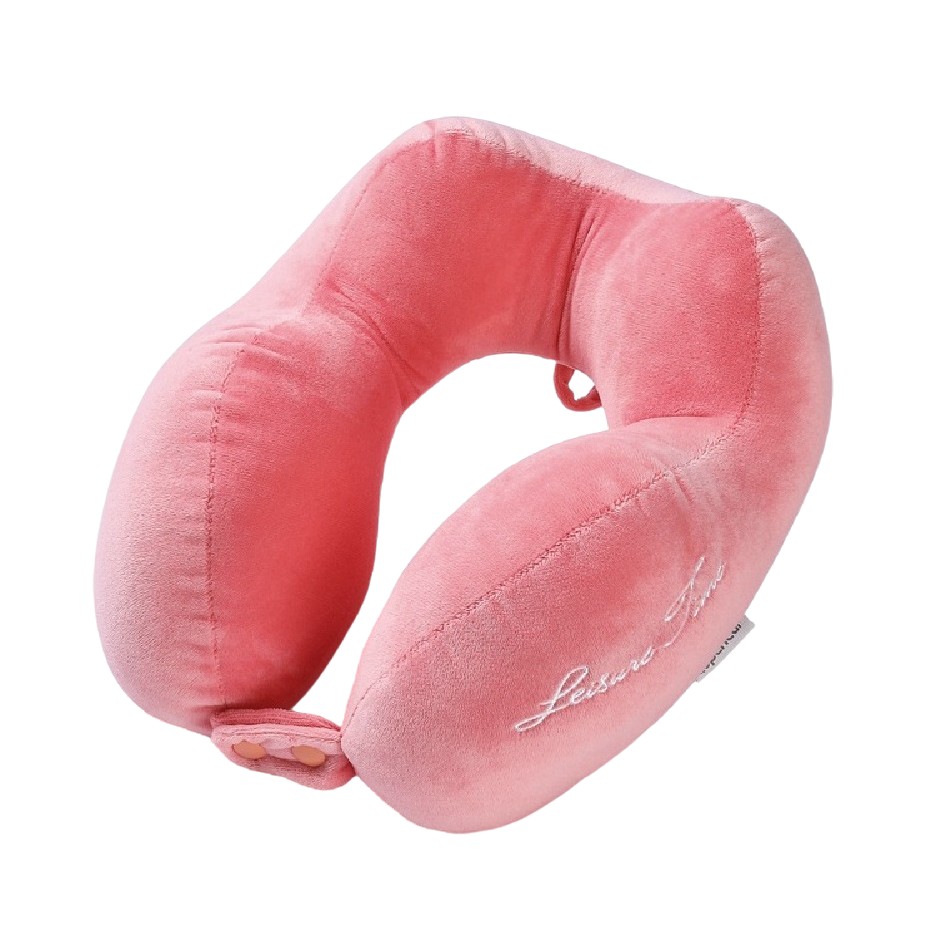 Perne Voiaj, Paturi si Textile - Perna de Calatorie, , Pentru Gat, din Bumbac, cu 4 Cocoase, Ajustabila, Roz