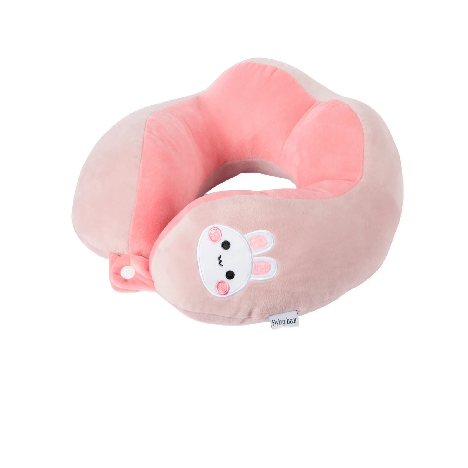 Perna de Calatorie, , Pentru Gat si Cap, Umplutura din Bumbac, 28x28x10 cm, cu Model Brodat Iepure, Roz [5]