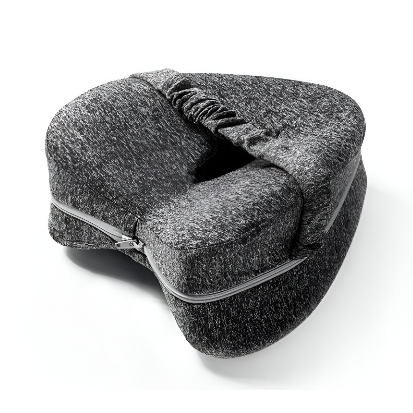 Perna Ortopedica pentru Picioare, , Multifunctionala, Confortabilă, in Forma de Inima, Spuma cu Memorie, Curea Anti-cadere, 25x23x13 cm, Gri [7]