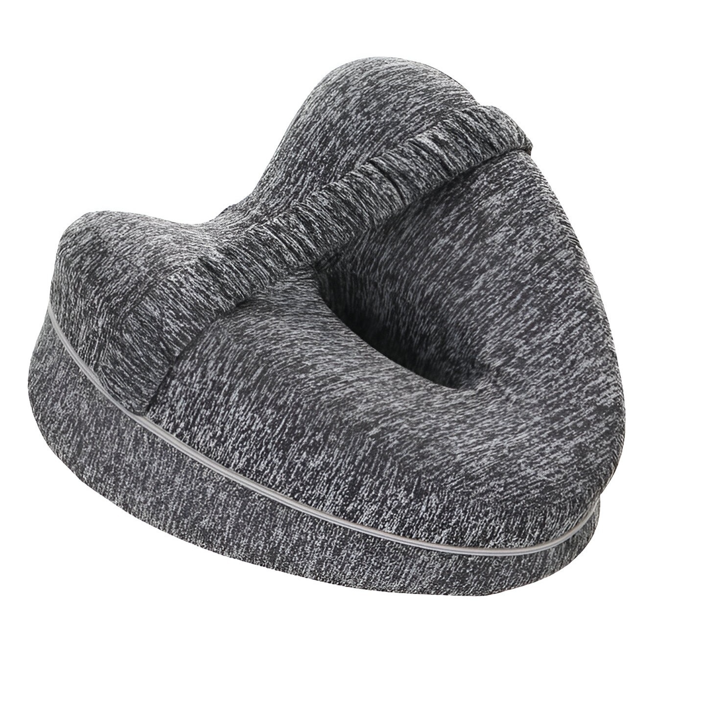 Perna Ortopedica pentru Picioare, , Multifunctionala, Confortabilă, in Forma de Inima, Spuma cu Memorie, Curea Anti-cadere, 25x23x13 cm, Gri [9]