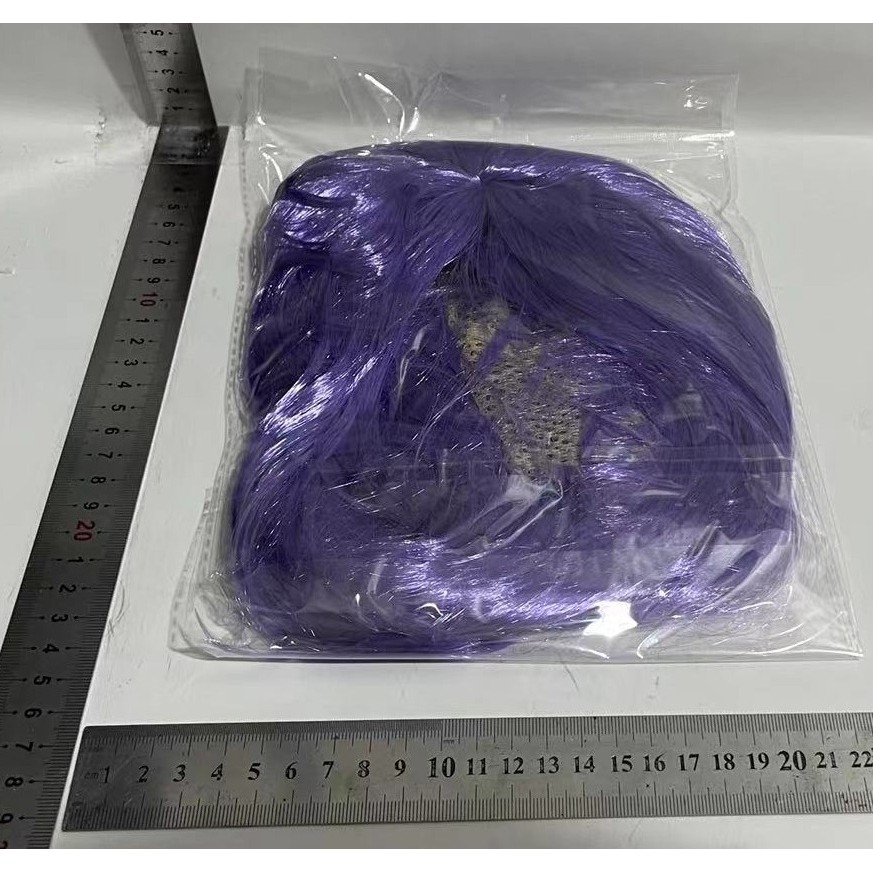 Peruca Cosplay, , Tunsoare Bob cu Breton, pentru Carnaval, Halloween, Petreceri Tematice, din PET, Marime Universala, Mov [3]