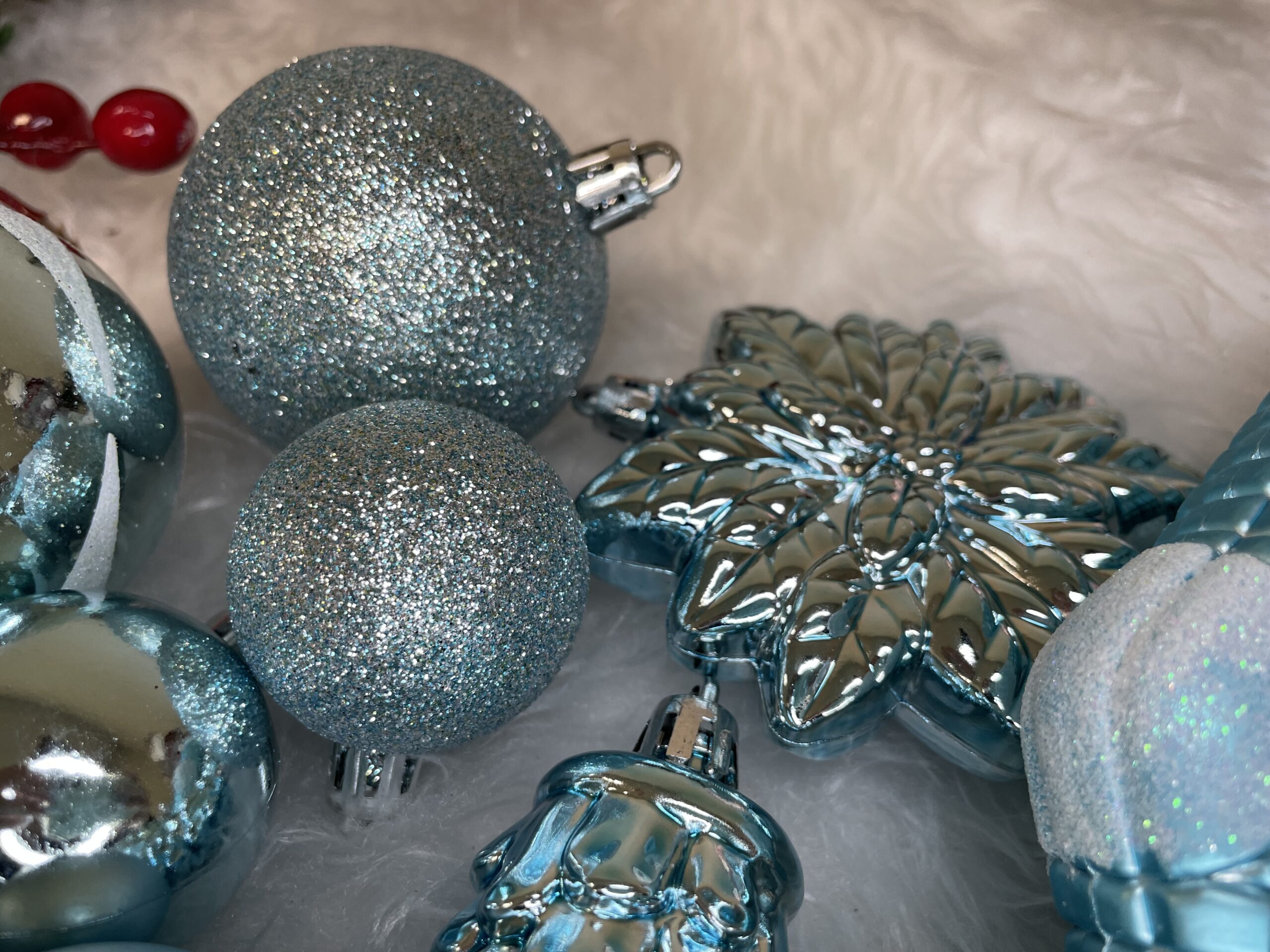 Set globuri si decoratiuni de Craciun, 72 piese, diverse dimensiuni, albastru [21]