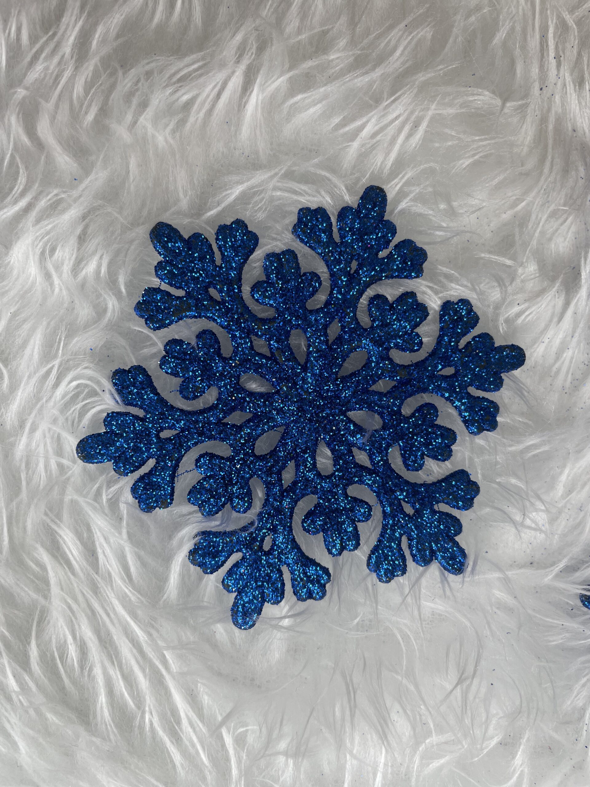 Decoratiune brad fulg de zapada, set 12 bucati, 10cm, albastru [16]