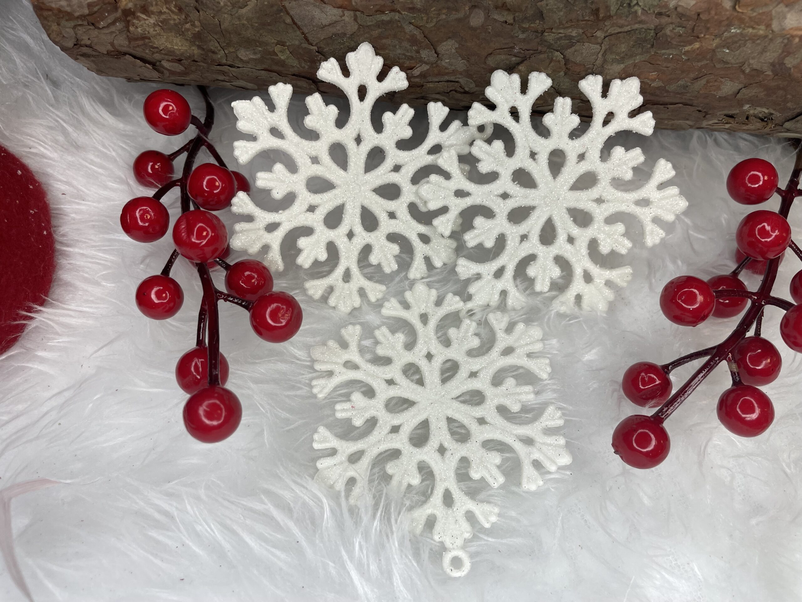 Decoratiune brad fulg de zapada, set 8 bucati, 8cm, alb [16]