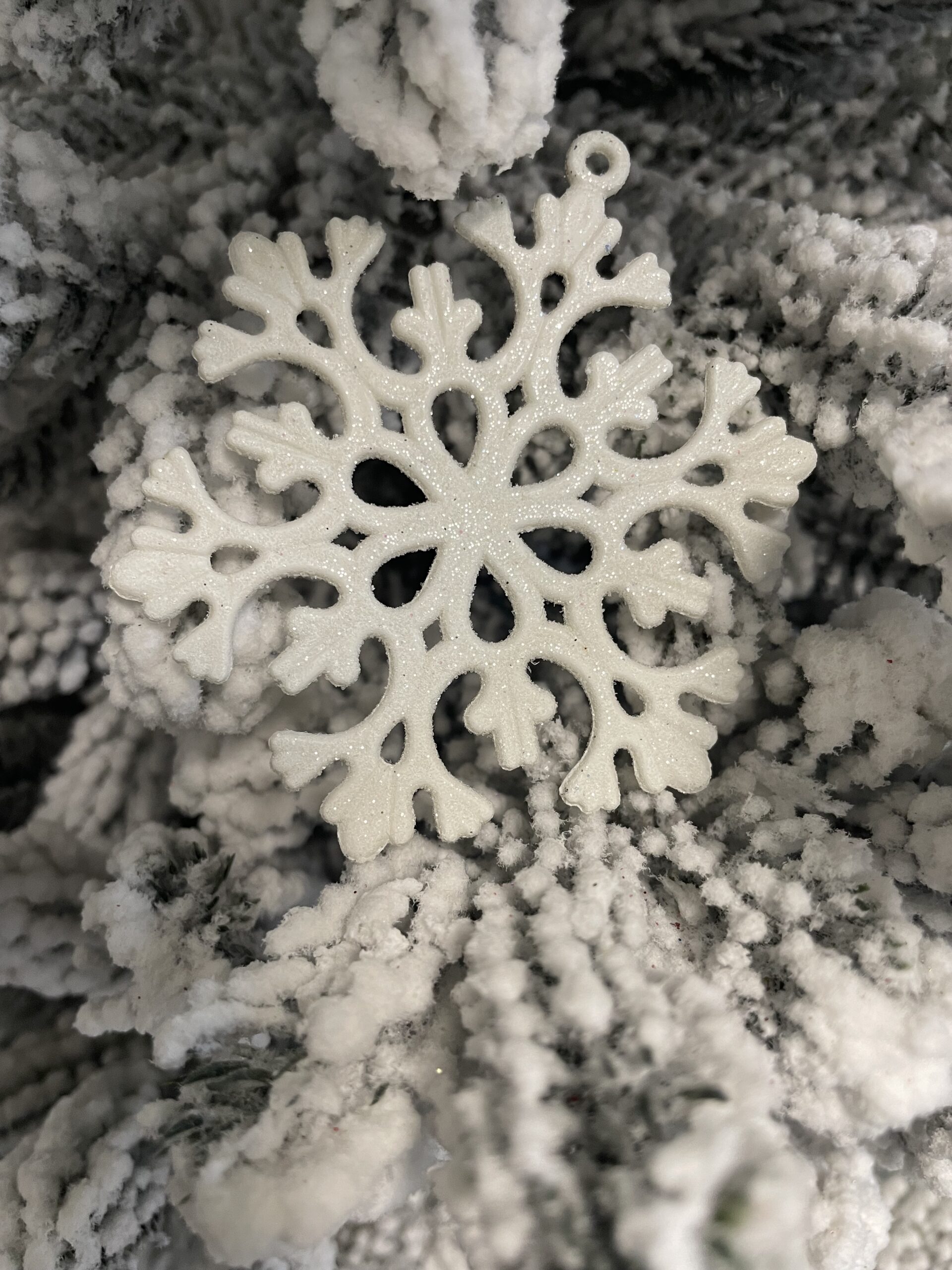 Decoratiune brad fulg de zapada, set 8 bucati, 8cm, alb [21]