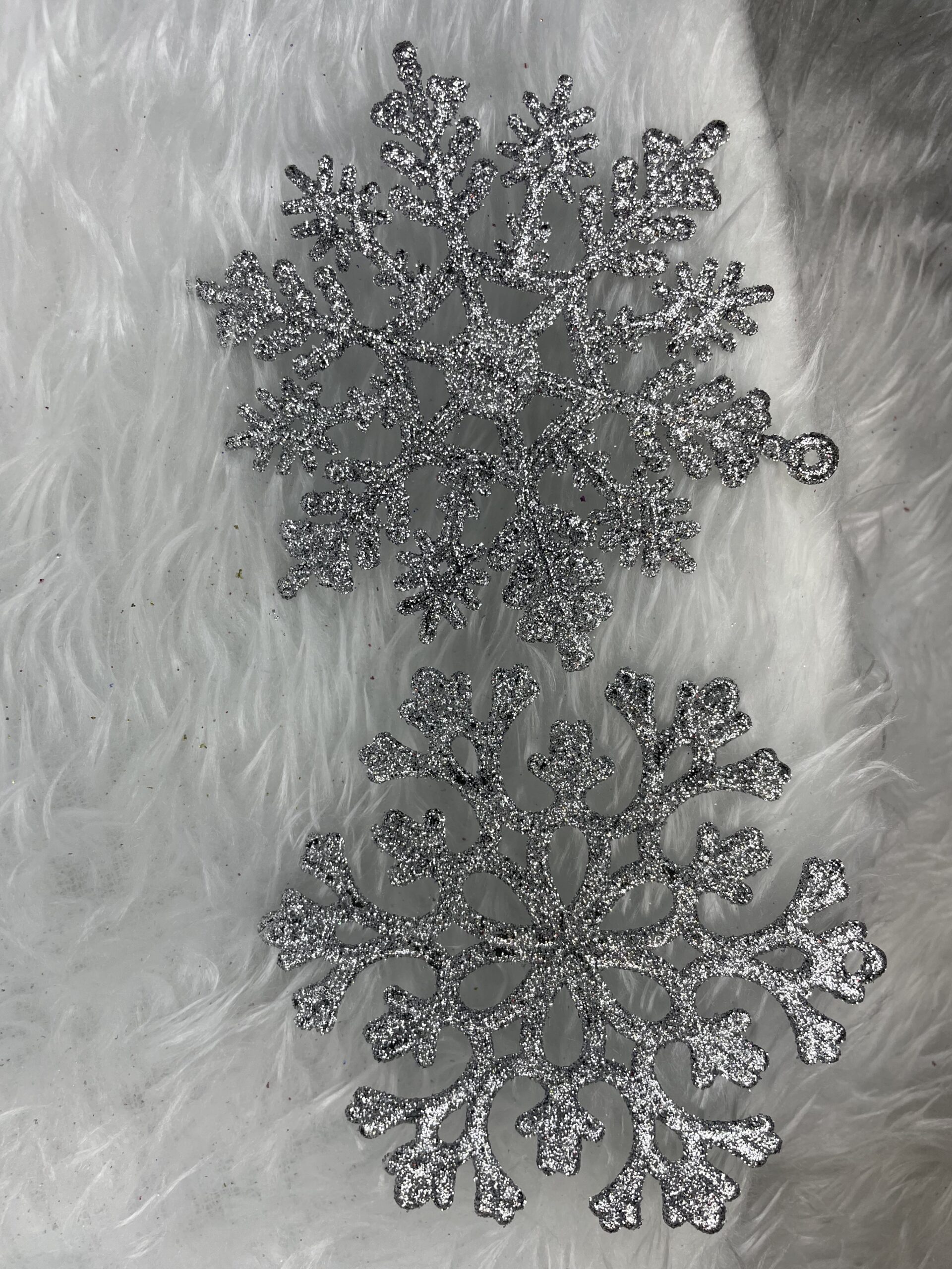 Decoratiune brad fulg de zapada, set 12 bucati, 10cm, argintiu [15]