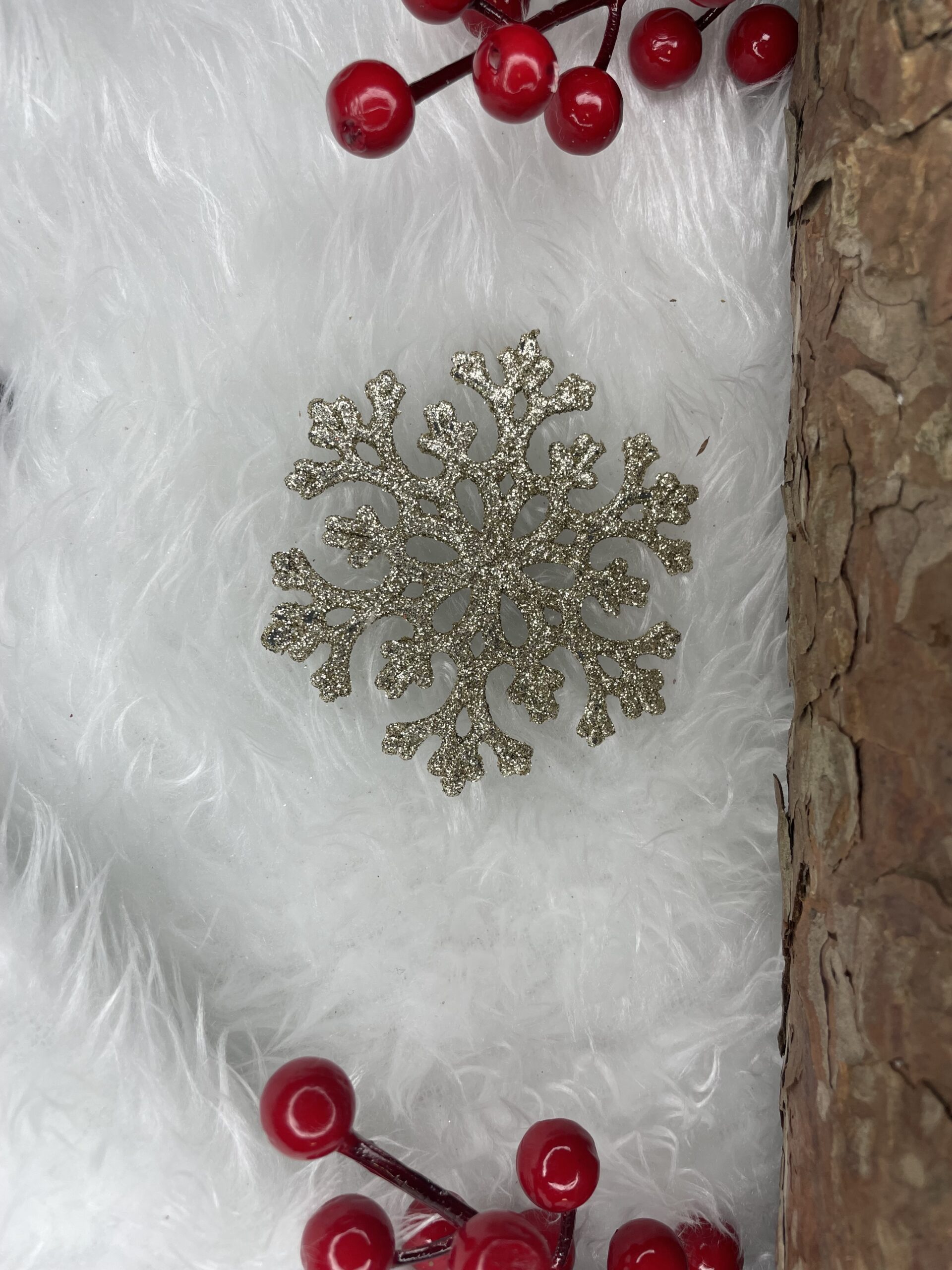 Decoratiune brad fulg de zapada, set 8 bucati, 8cm, auriu [12]