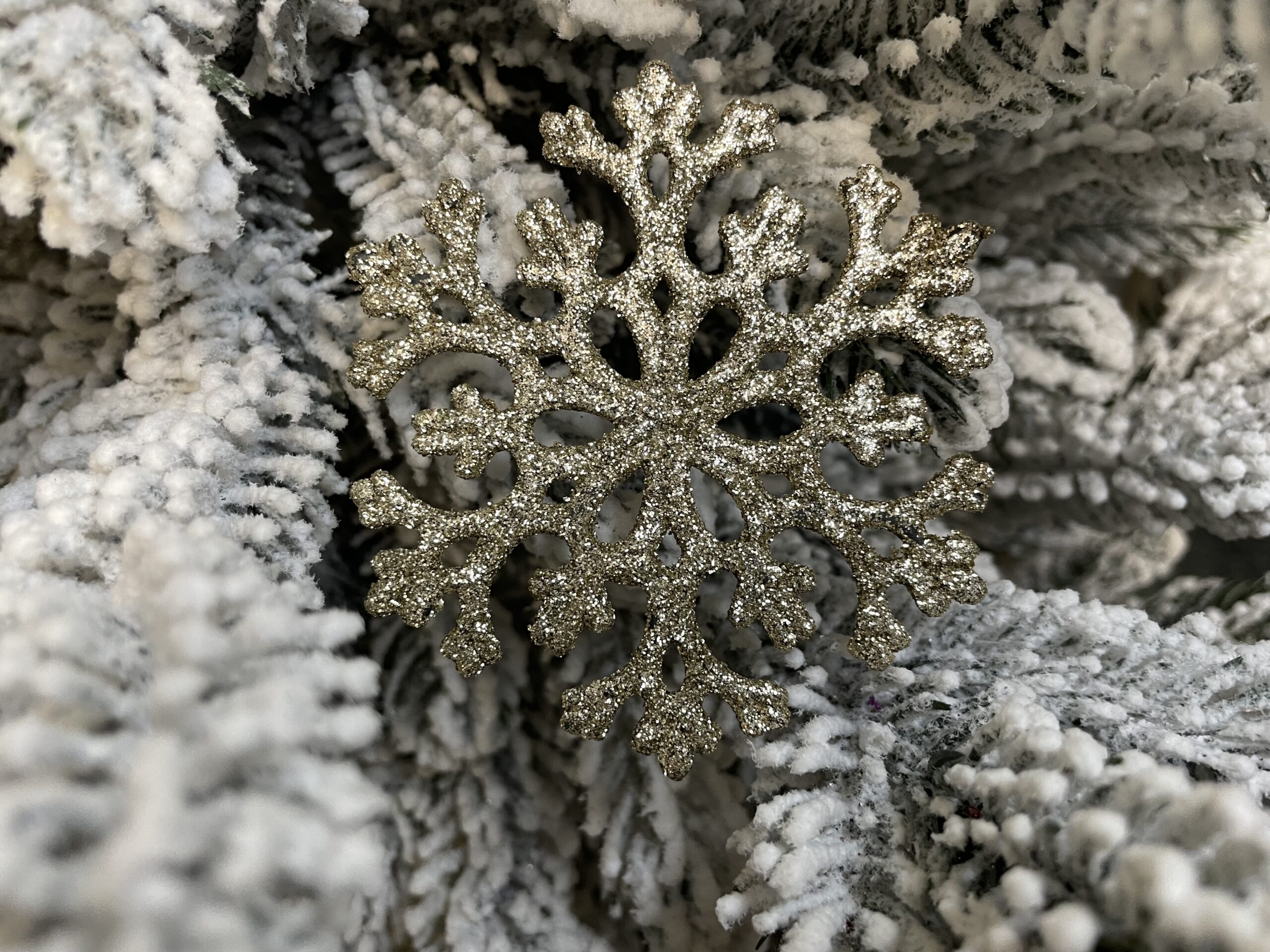 Decoratiune brad fulg de zapada, set 8 bucati, 8cm, auriu [16]