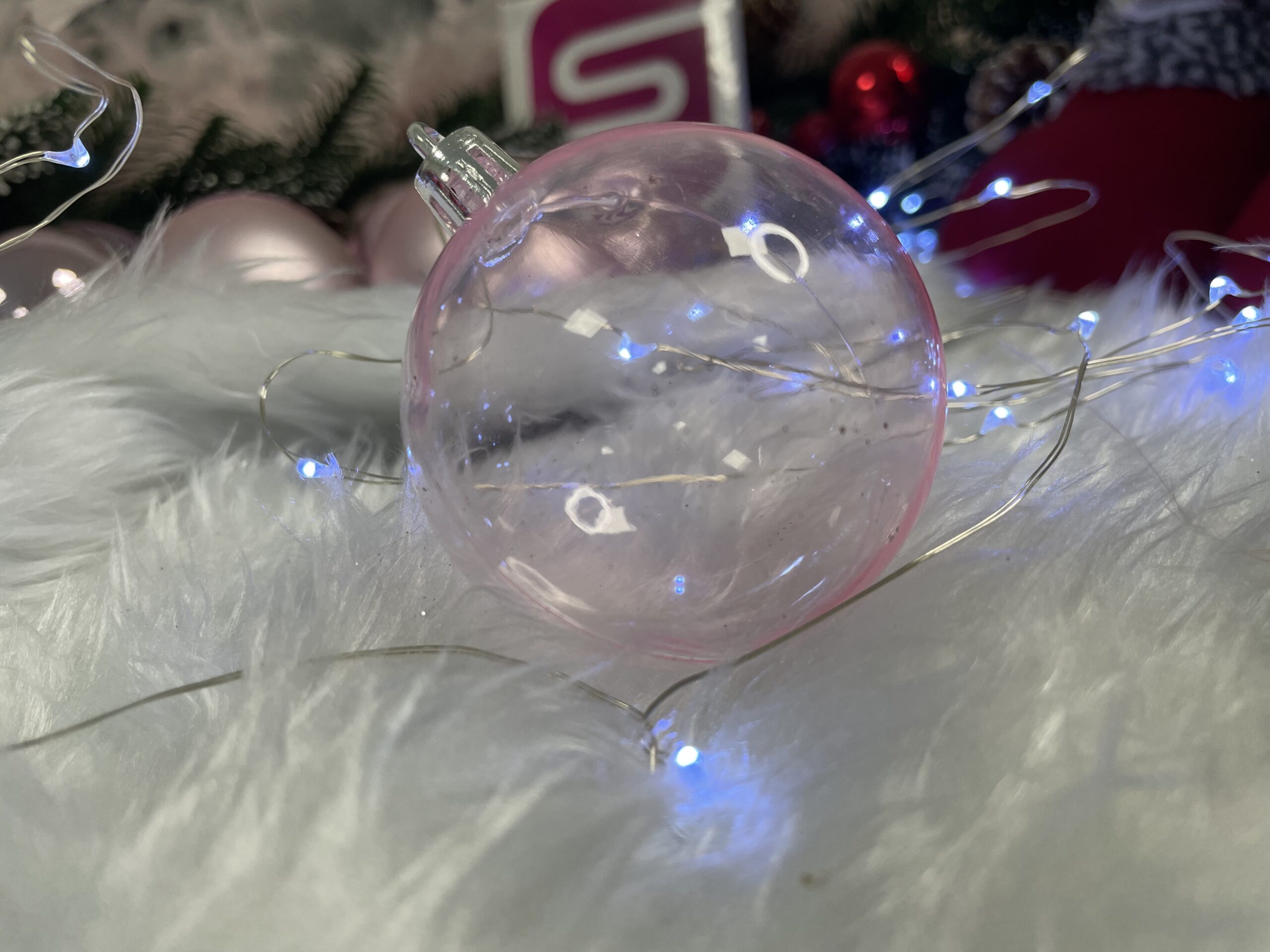 Set globuri de Craciun, 100 bucati, 6cm, roz [11]