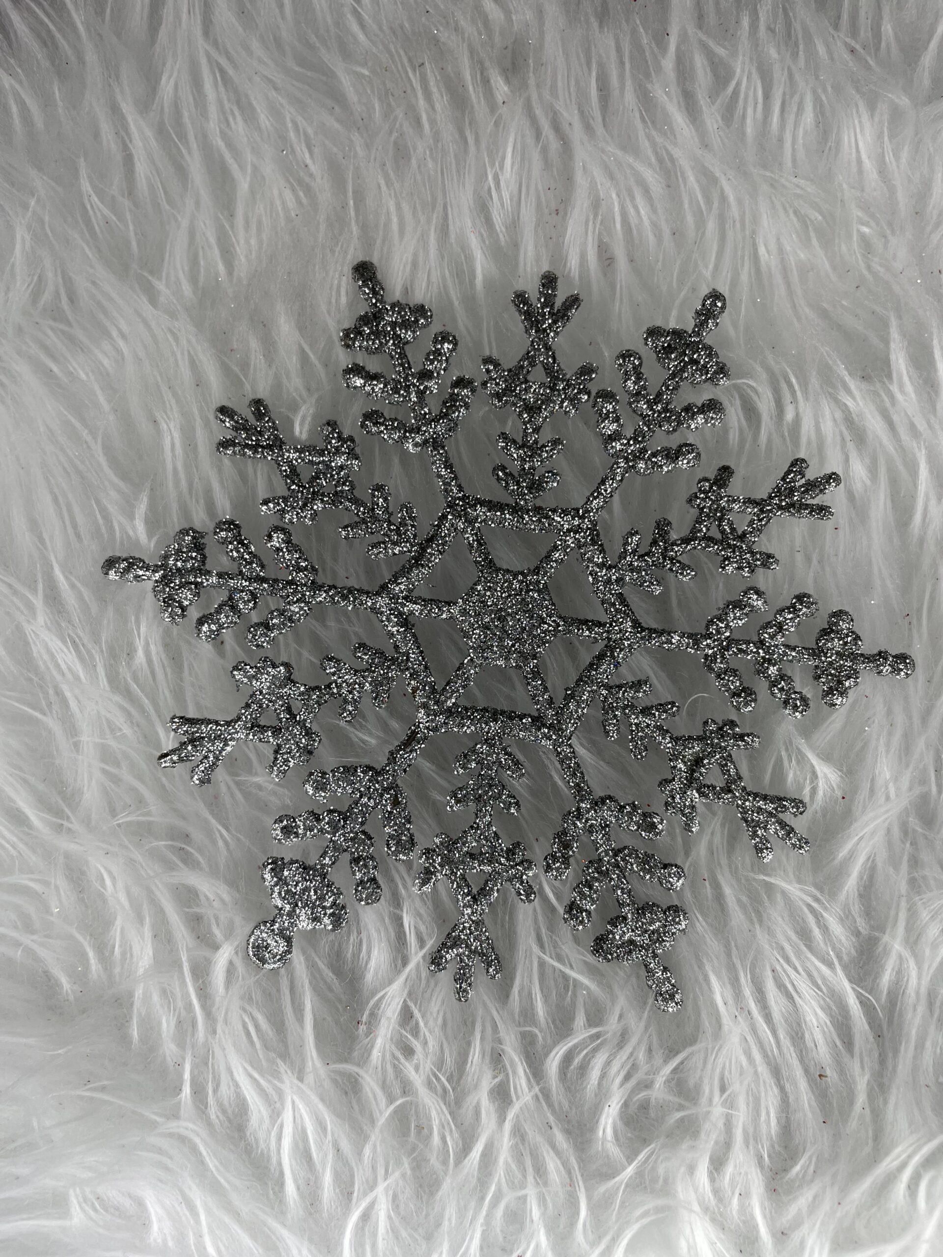 Decoratiune brad fulg de zapada, set 3 bucati, 12cm, argintiu [12]