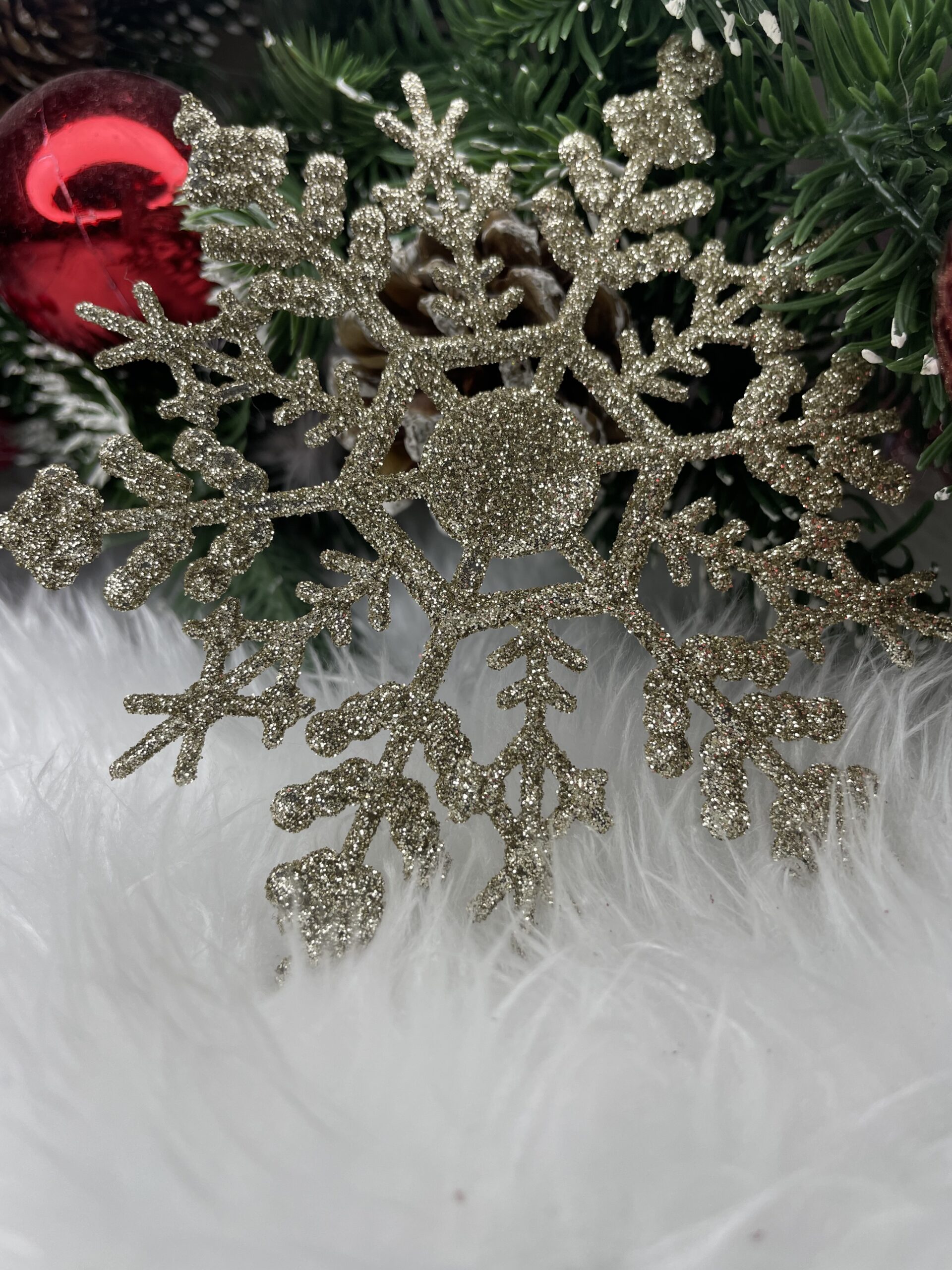 Decoratiune brad fulg de zapada, set 3 bucati, 12cm, auriu [13]