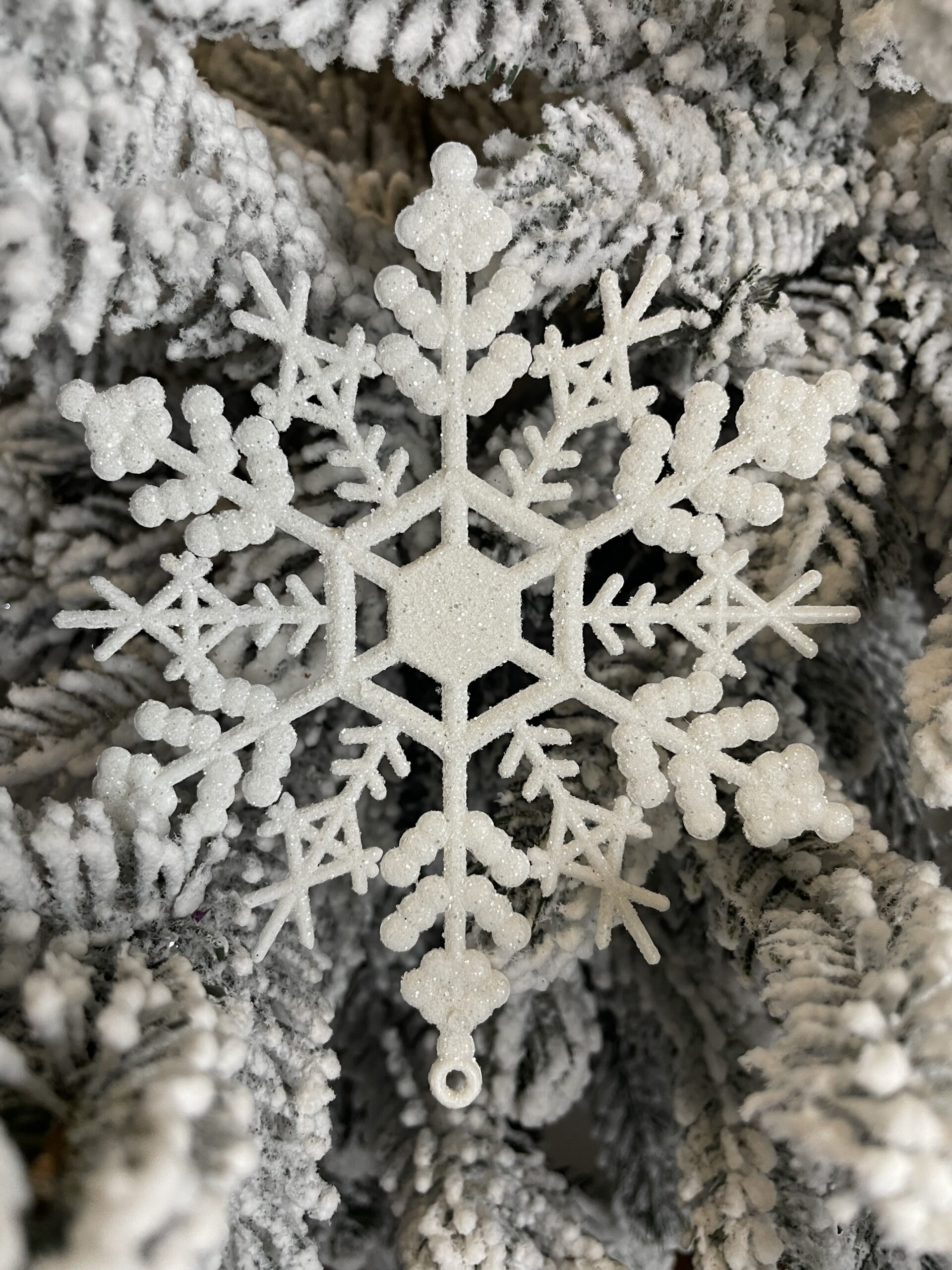 Decoratiune brad fulg de zapada, set 3 bucati, 12cm, alb [14]