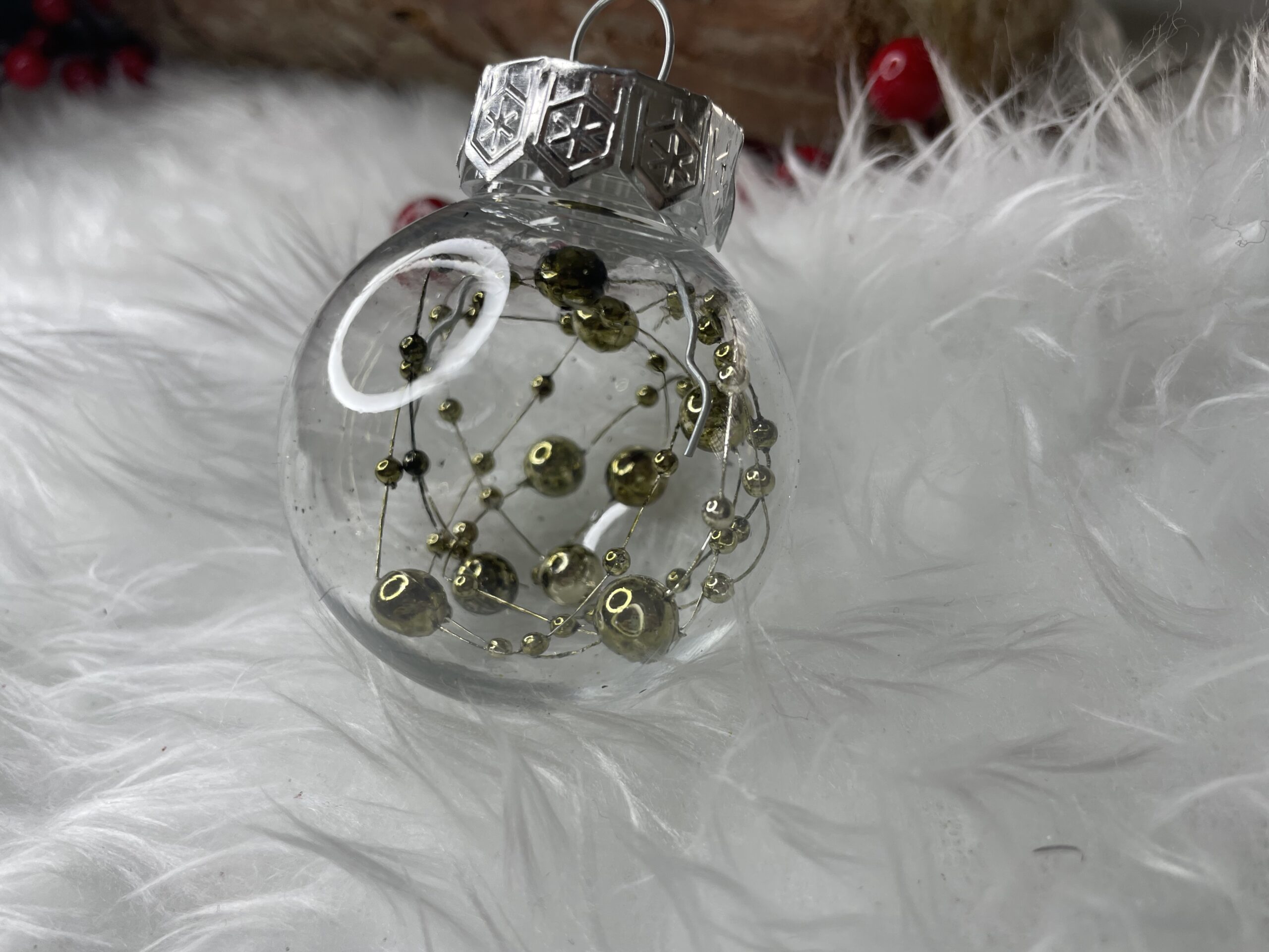 Set globuri de Craciun Inedit, 24 bucati, 5cm, transparente si verde [20]