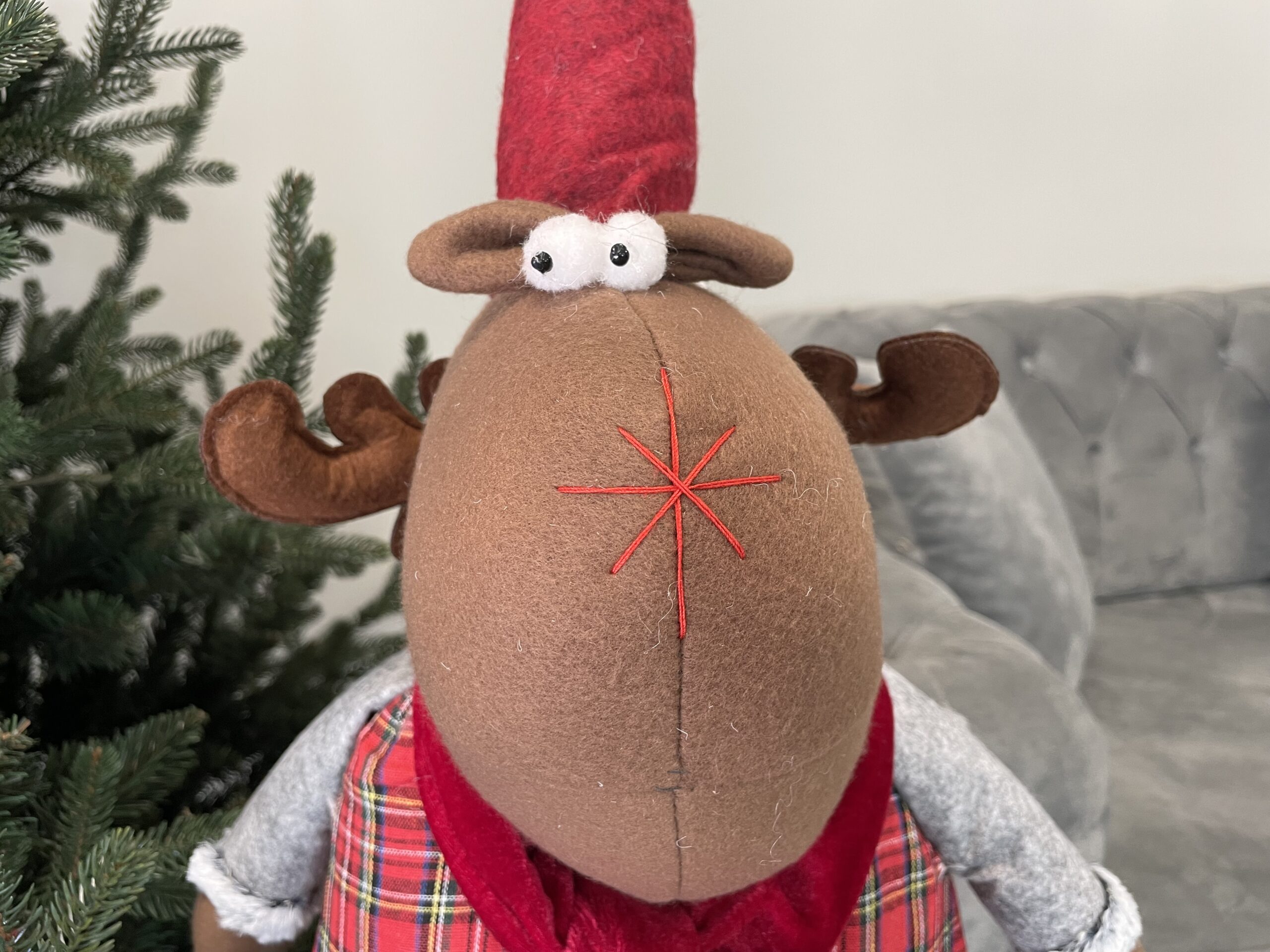 (DL) Figurina Craciun, Ren, picioare telescopice, inaltime extensibila 55-95cm [18]