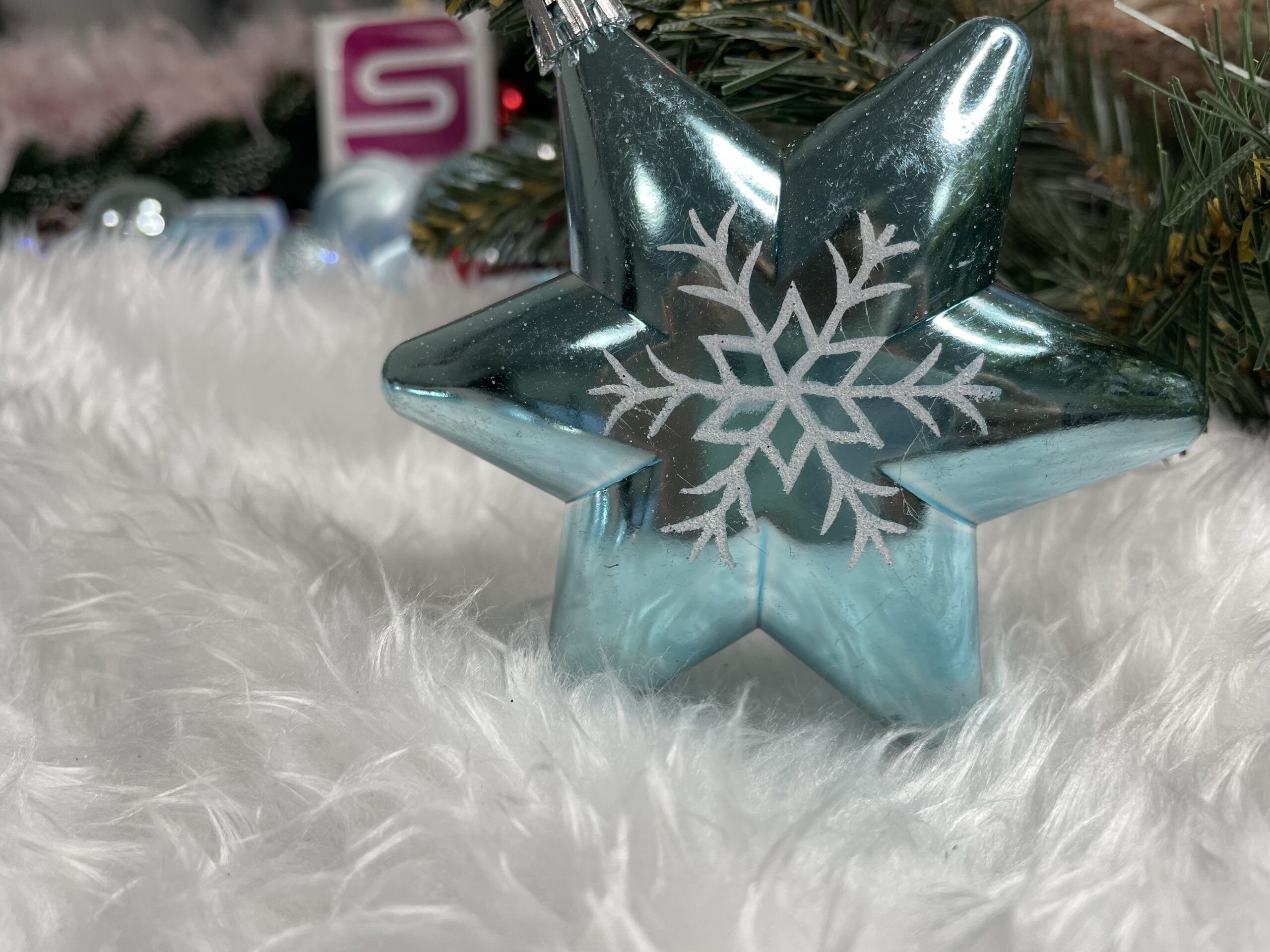 Set globuri si decoratiuni de Craciun, 77 piese, diverse dimensiuni, albastru [19]