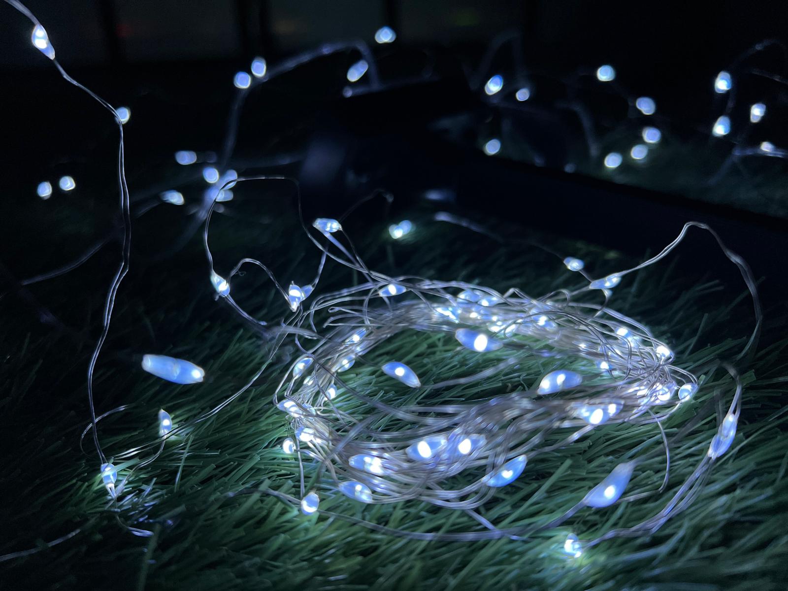 Ghirlanda luminoasa liniara, 100 LED-uri, 990cm, incarcare solara, alb rece [14]