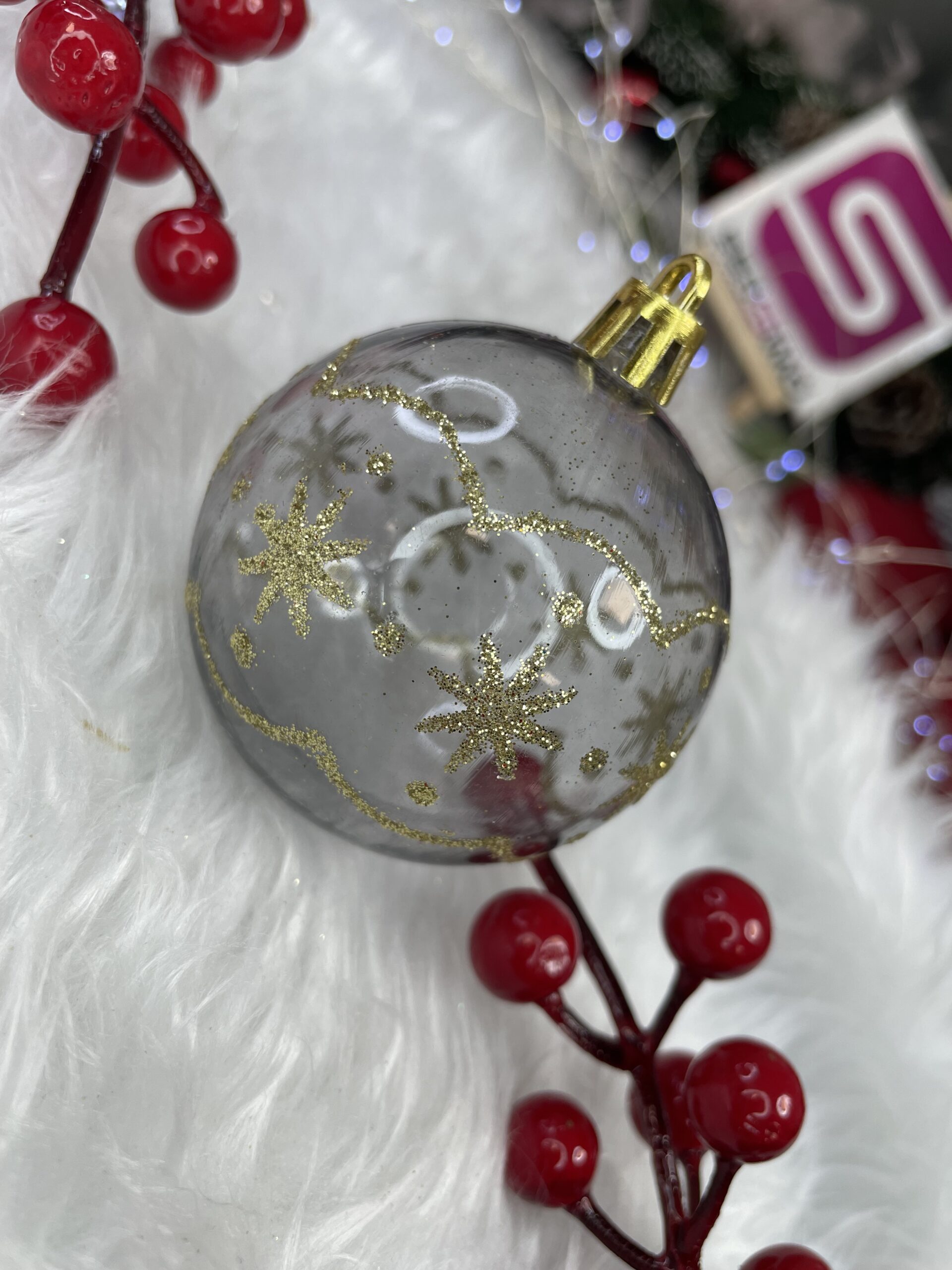 Set globuri de Craciun cu modele de sarbatori, 30 bucati, 6cm, multicolor [18]