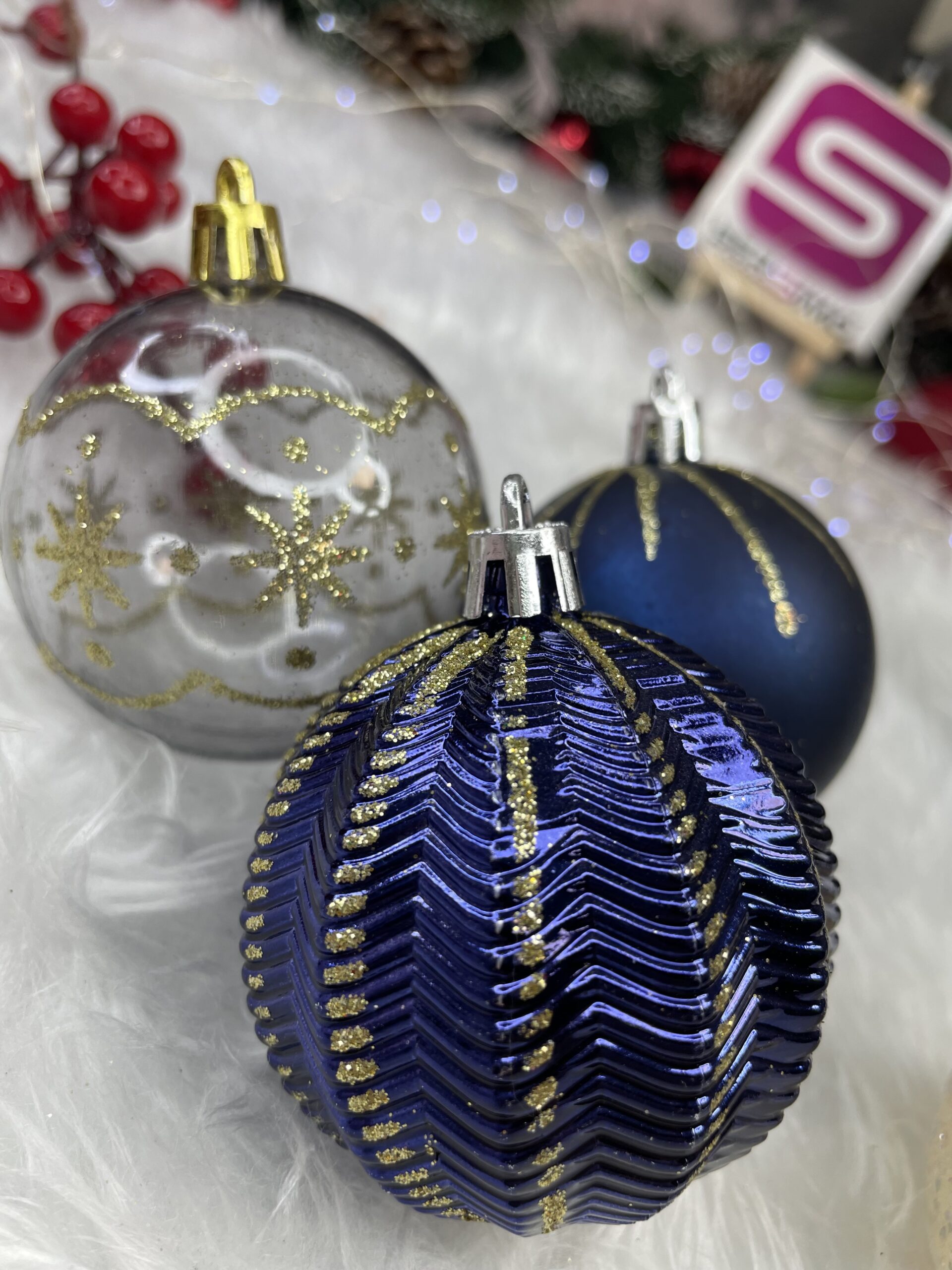 Set globuri de Craciun cu modele de sarbatori, 30 bucati, 6cm, multicolor [21]