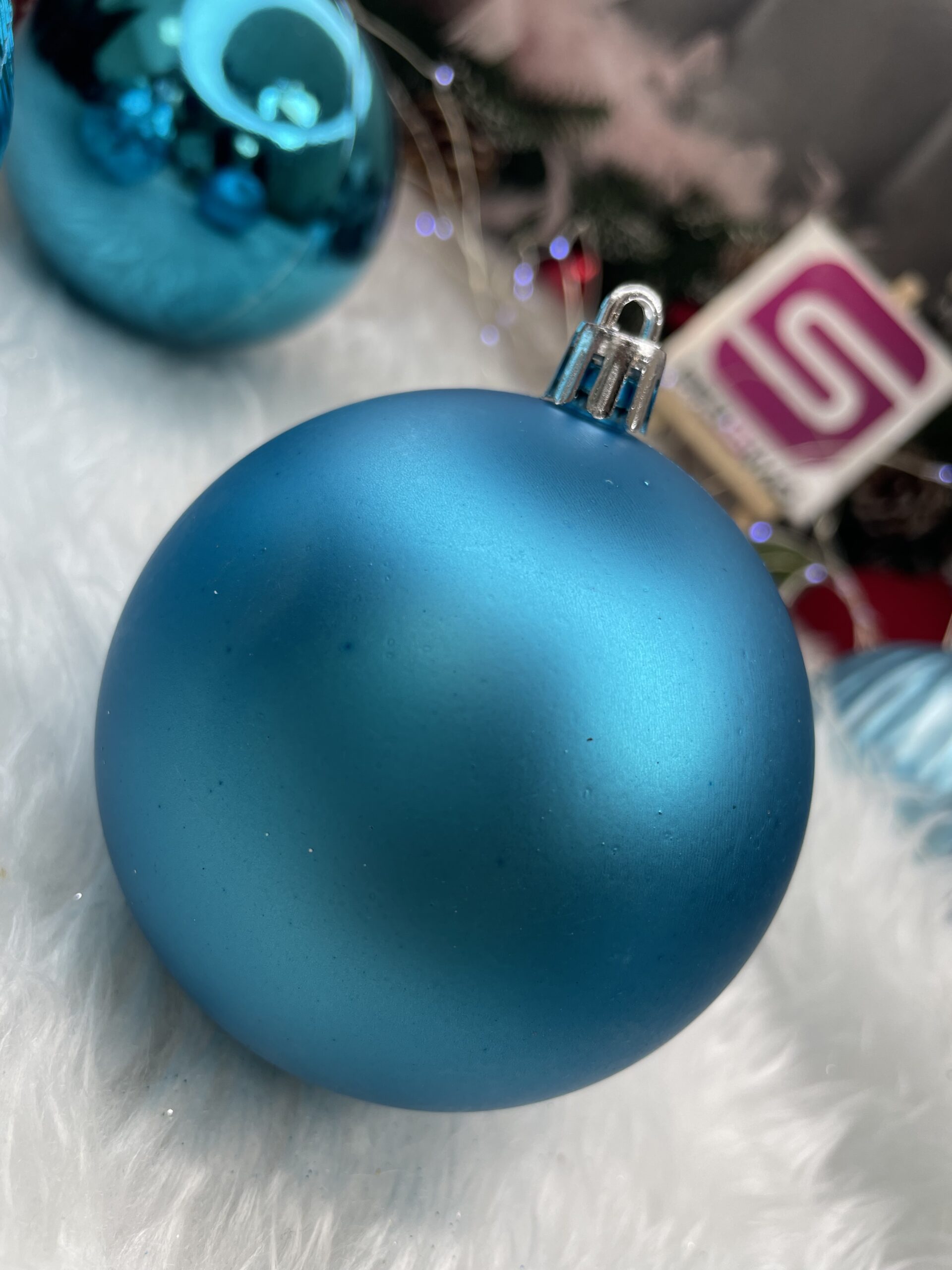 Set globuri de Craciun, 30 bucati, 6 modele, 8cm, albastru [17]