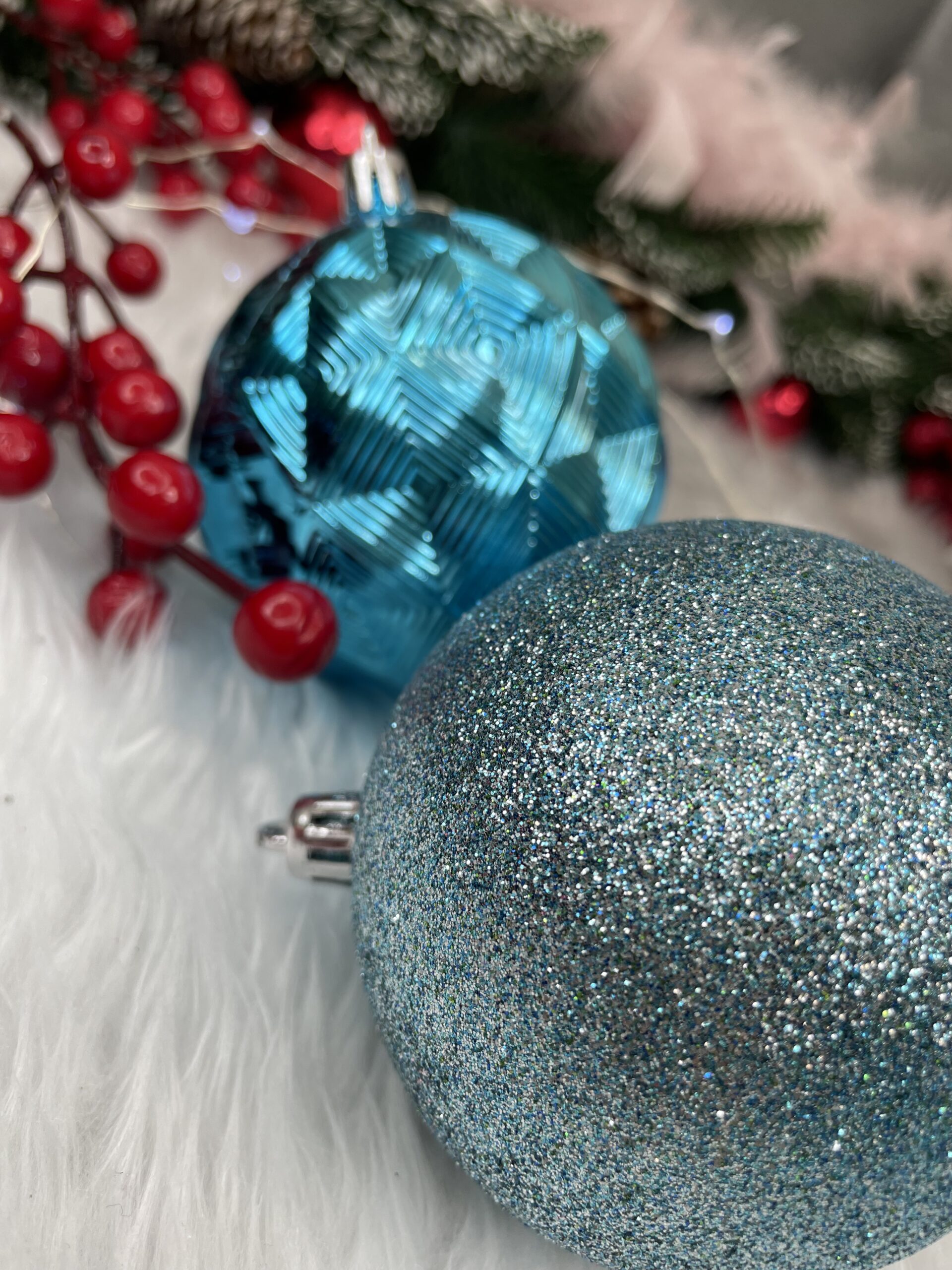 Set globuri de Craciun, 30 bucati, 6 modele, 8cm, albastru [21]