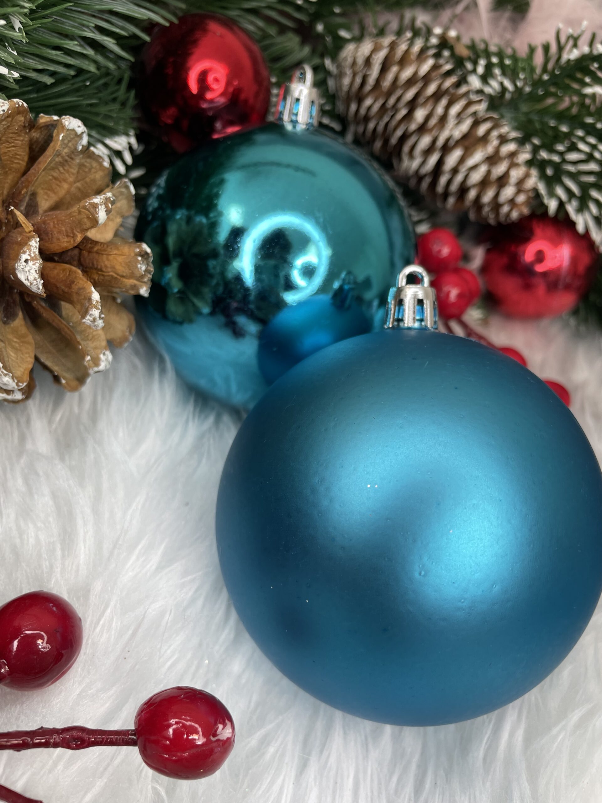 Set globuri de Craciun, 30 bucati, 6 modele, 8cm, albastru [26]