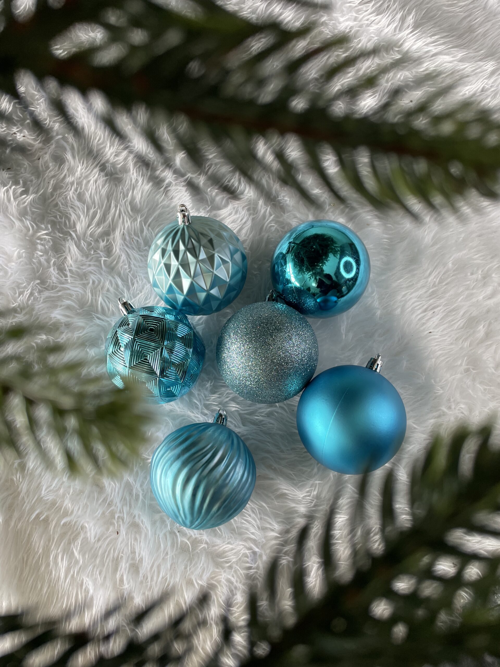 Set globuri de Craciun, 30 bucati, 6 modele, 8cm, albastru [27]