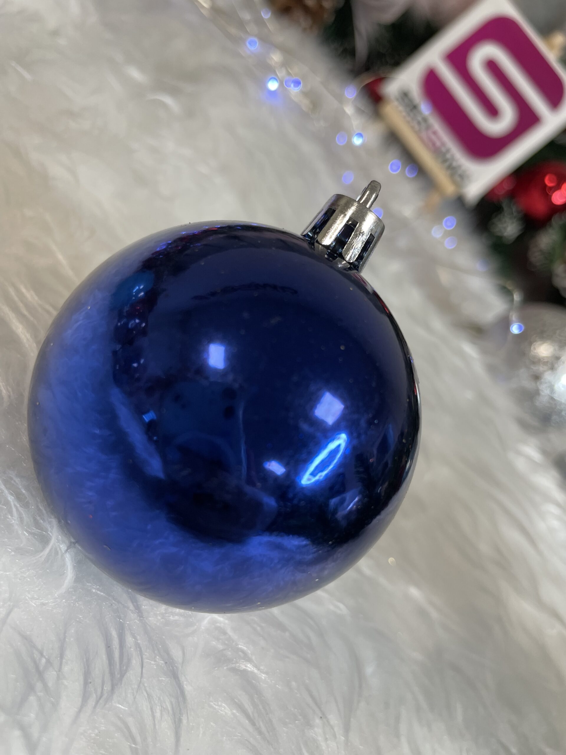 Set globuri de Craciun Inedit, 30 bucati, 6cm, transparente si albastru [17]