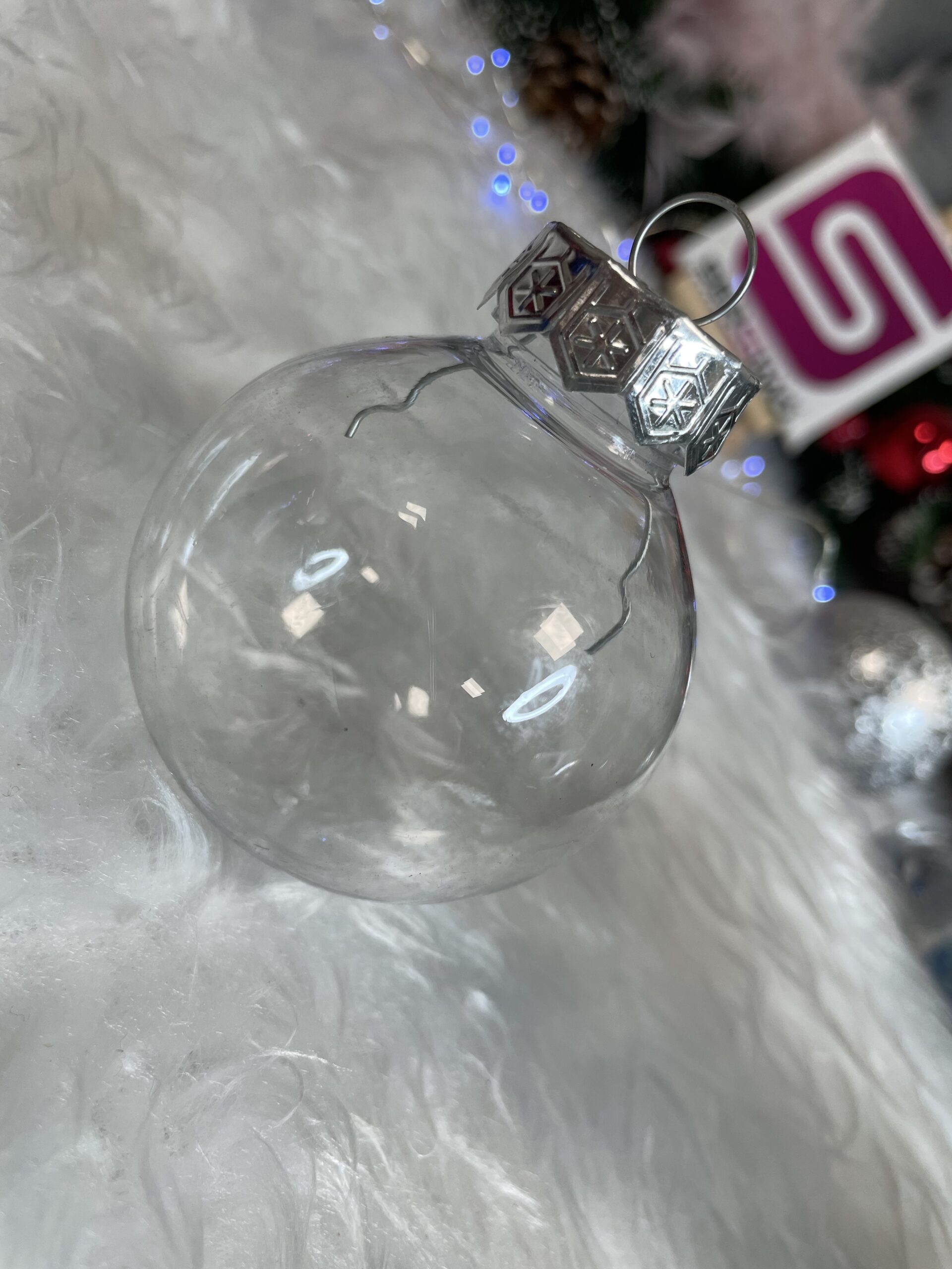 Set globuri de Craciun Inedit, 30 bucati, 6cm, transparente si albastru [19]