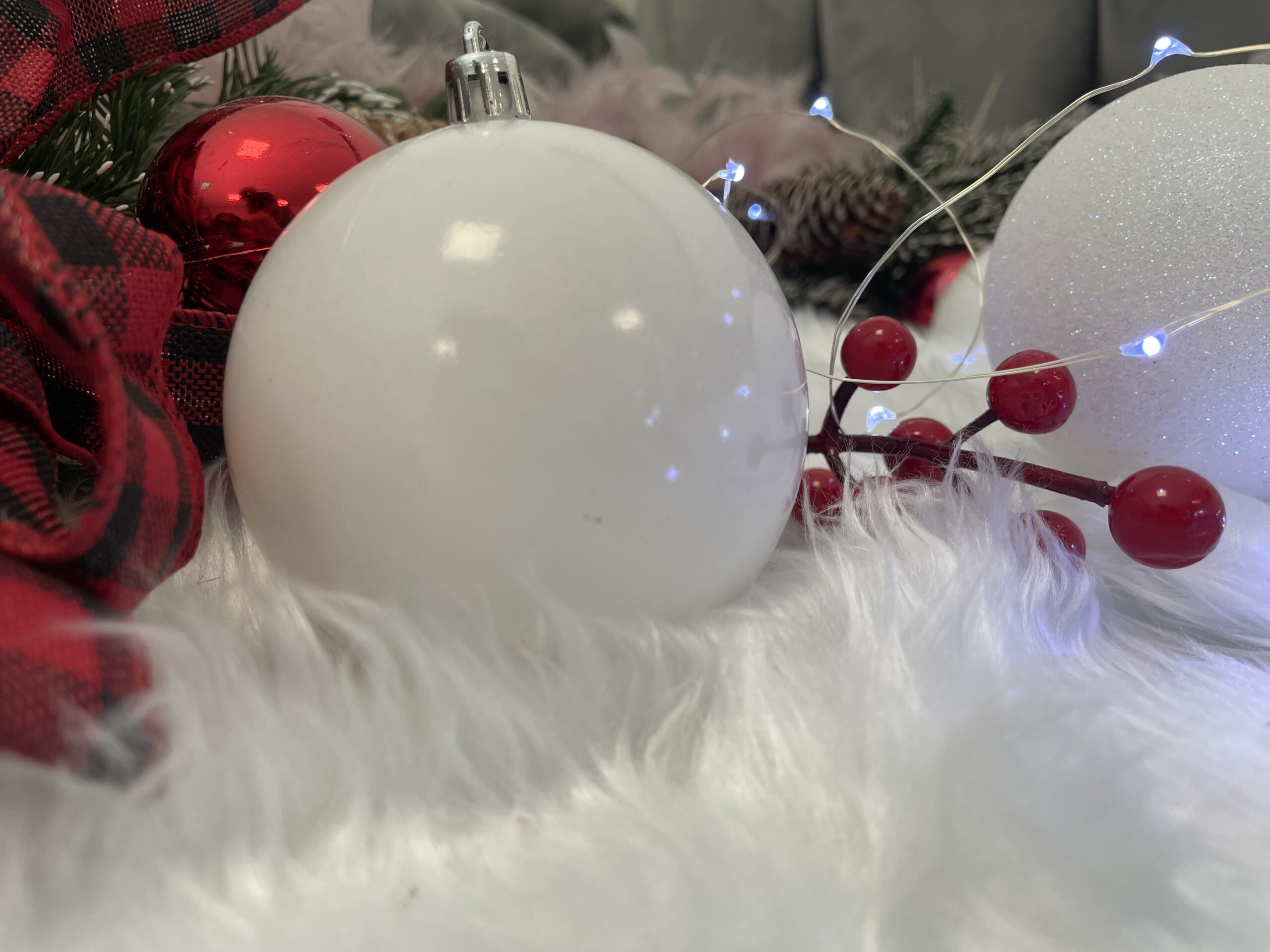 Set globuri de Craciun, 20 bucati, 8cm, alb perlat [13]