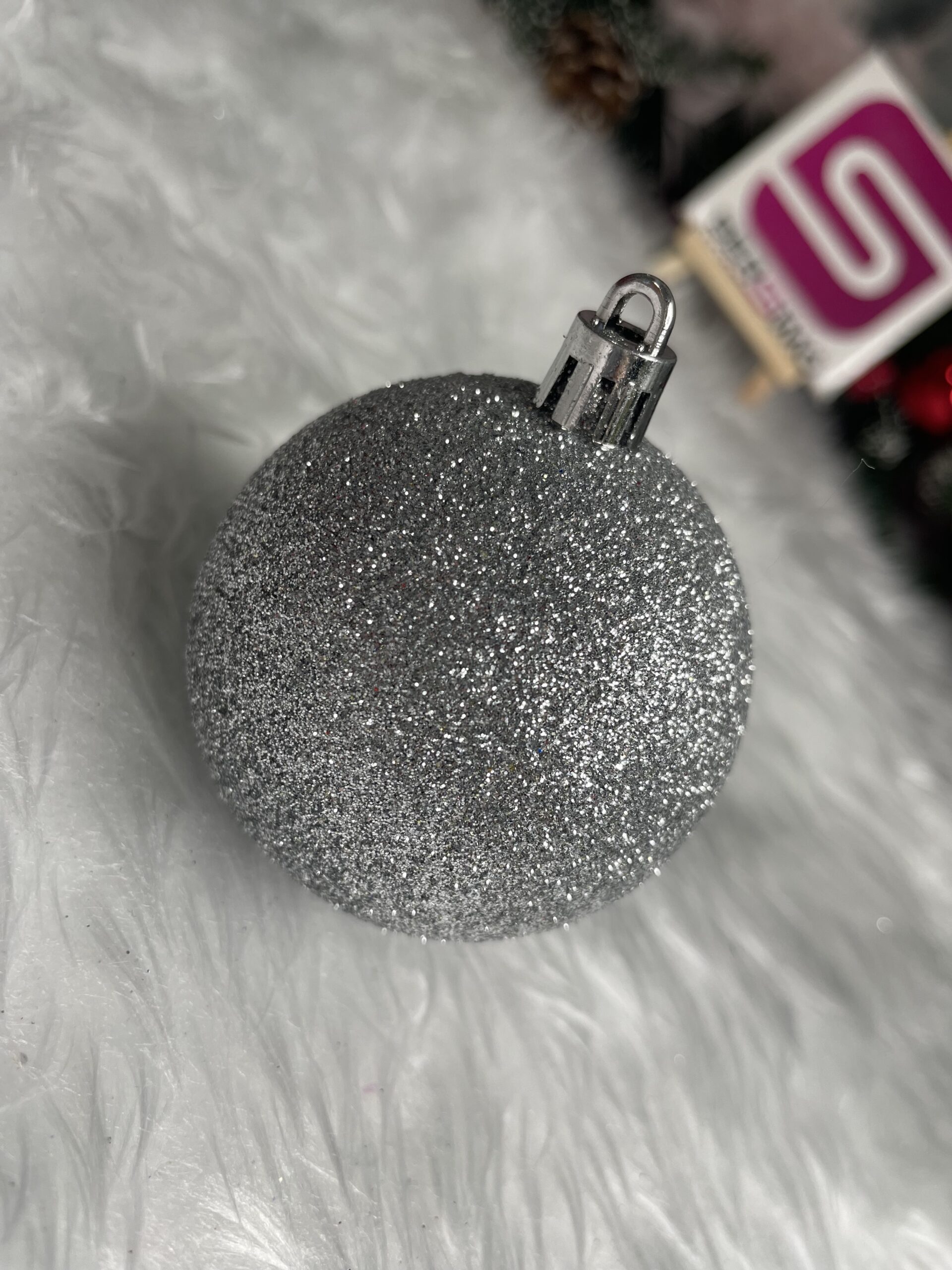 Set globuri de Craciun, 30 bucati, 3 modele, 6cm, argintiu [14]