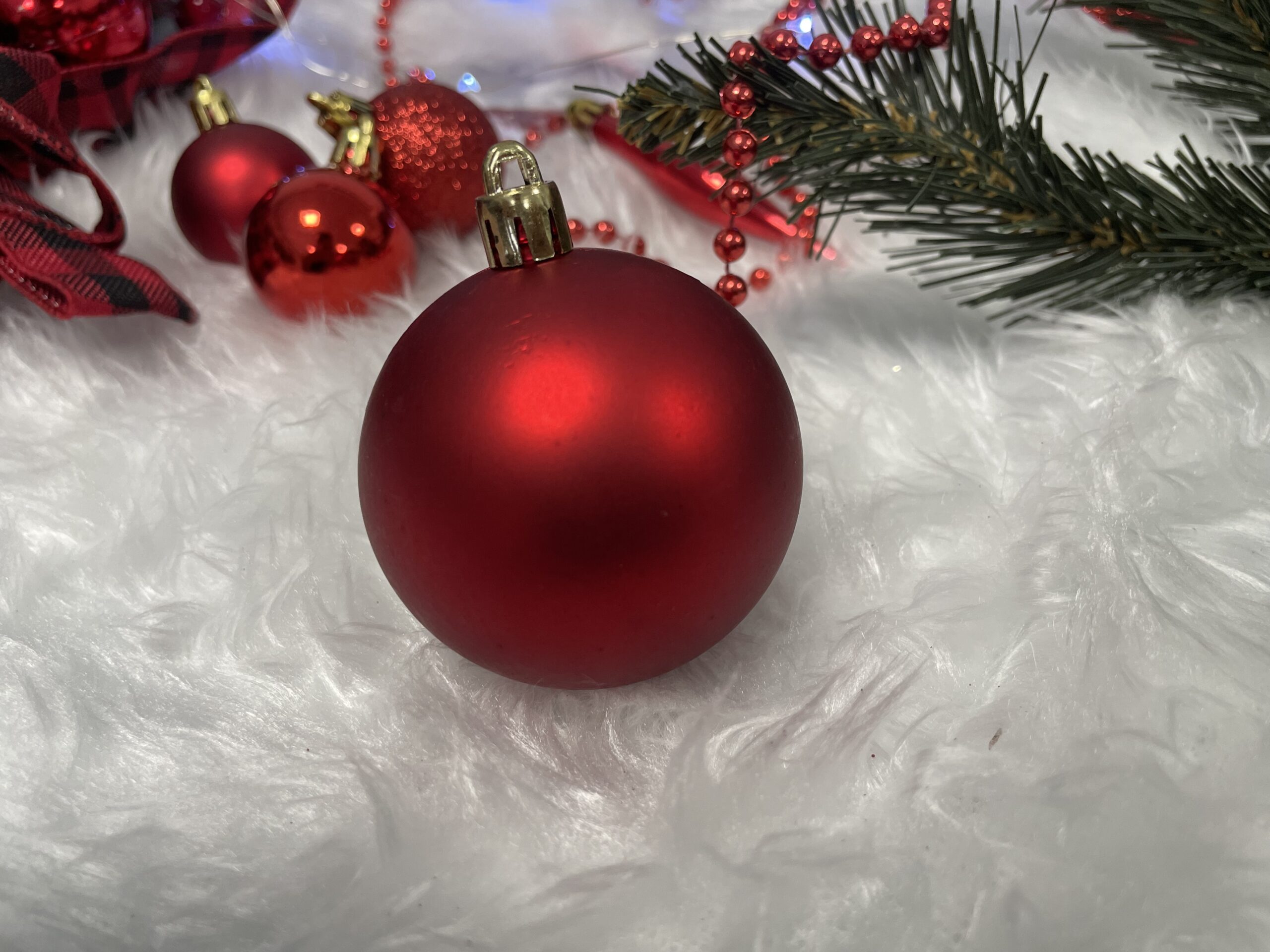 Set globuri si decoratiuni de Craciun, 51 piese, diverse dimensiuni, rosu [20]