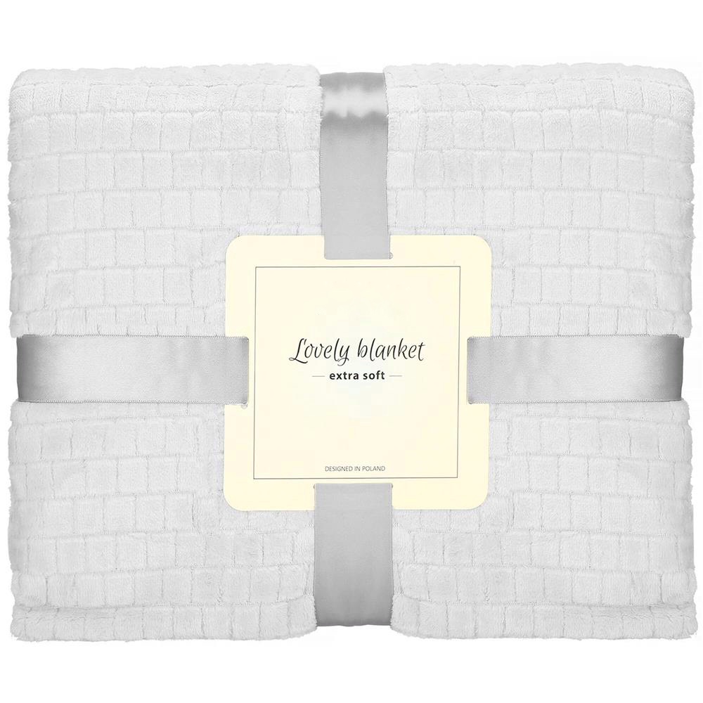 Disponibil livrare locker S - Patura pufoasa pentru 2 persoane, 2 fete, model in relief, 170x210cm, gri deschis