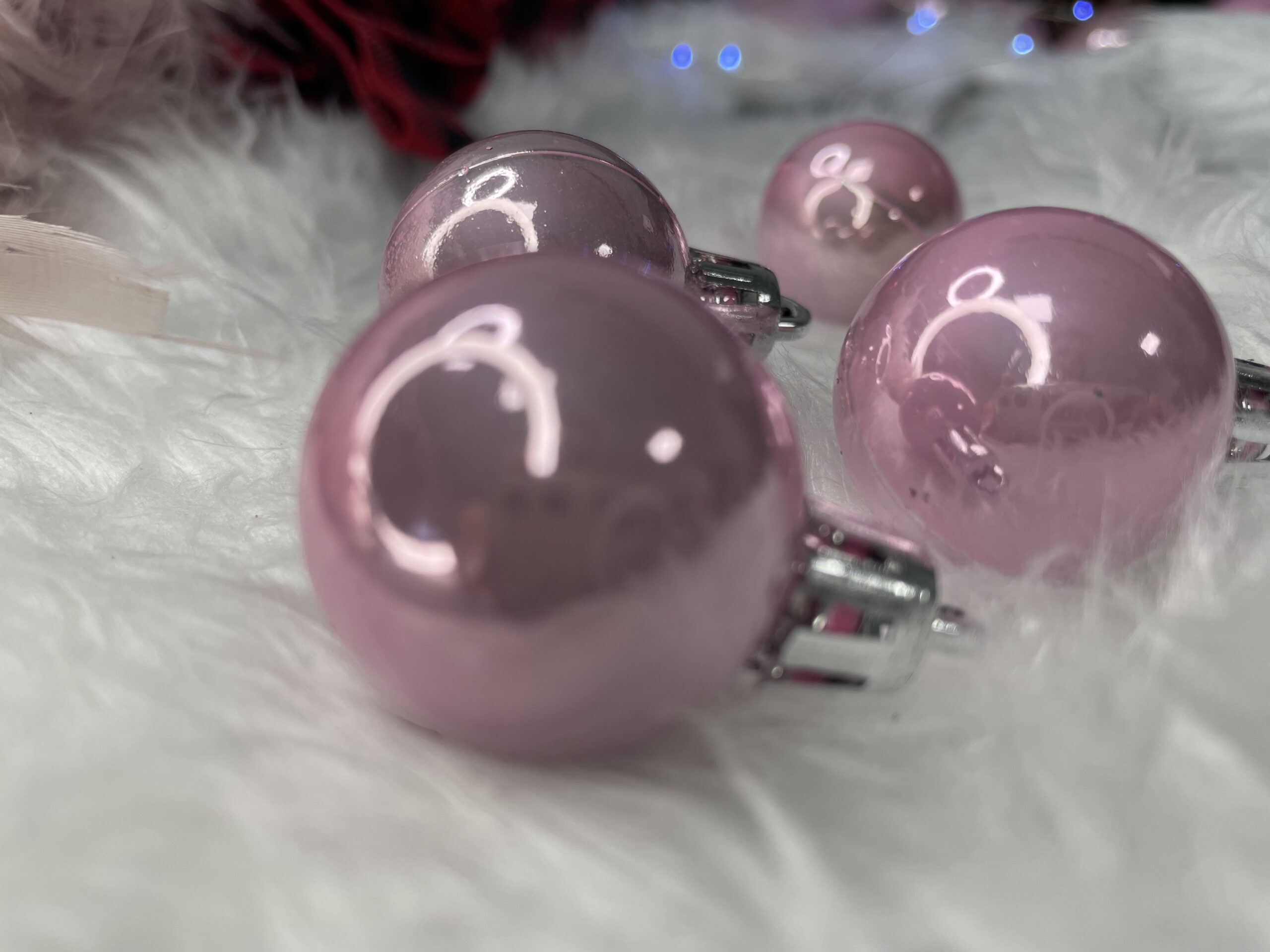 Set globuri de Craciun, 37 bucati, 3-8cm, roz [10]