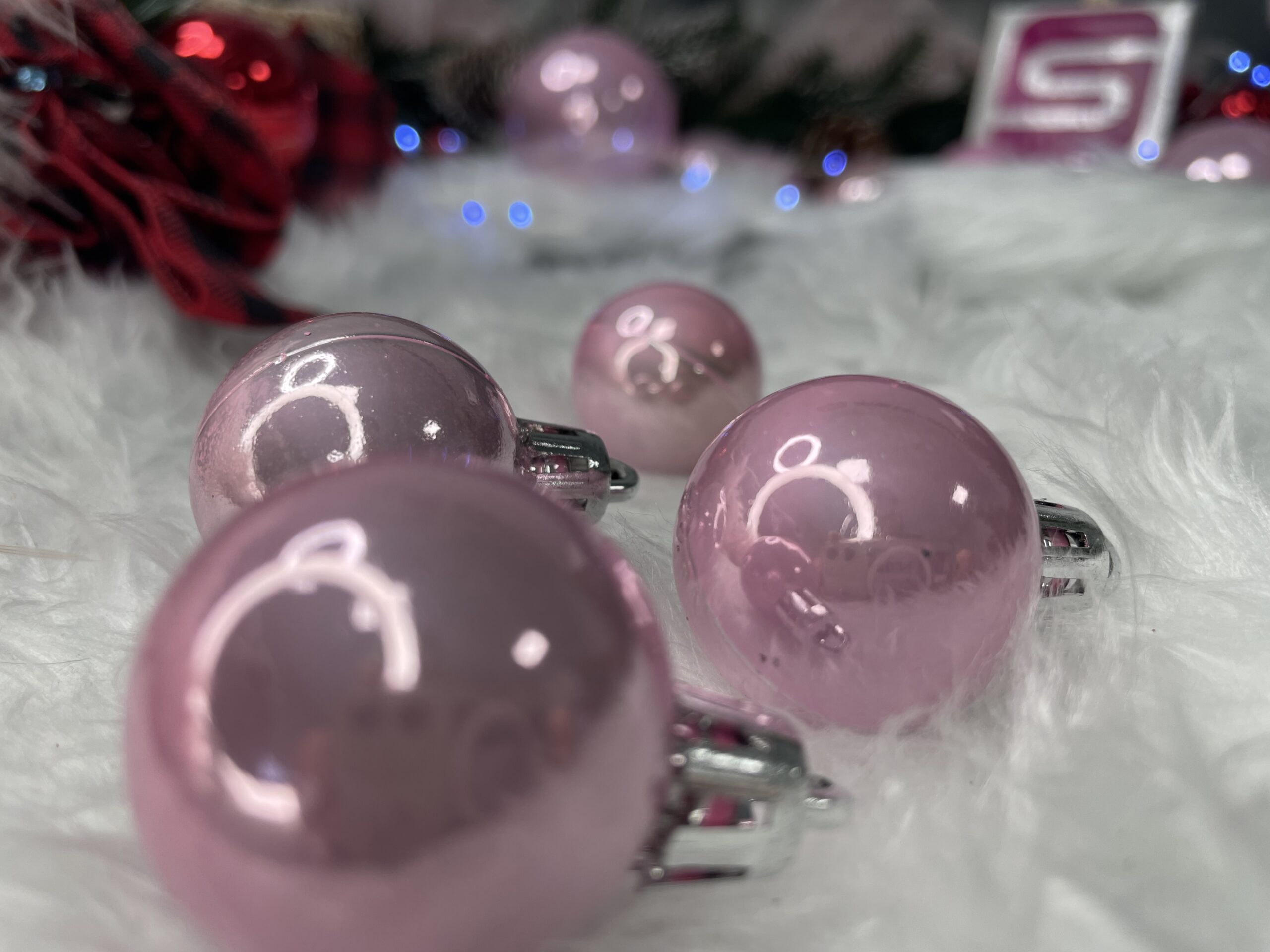 Set globuri de Craciun, 37 bucati, 3-8cm, roz [11]