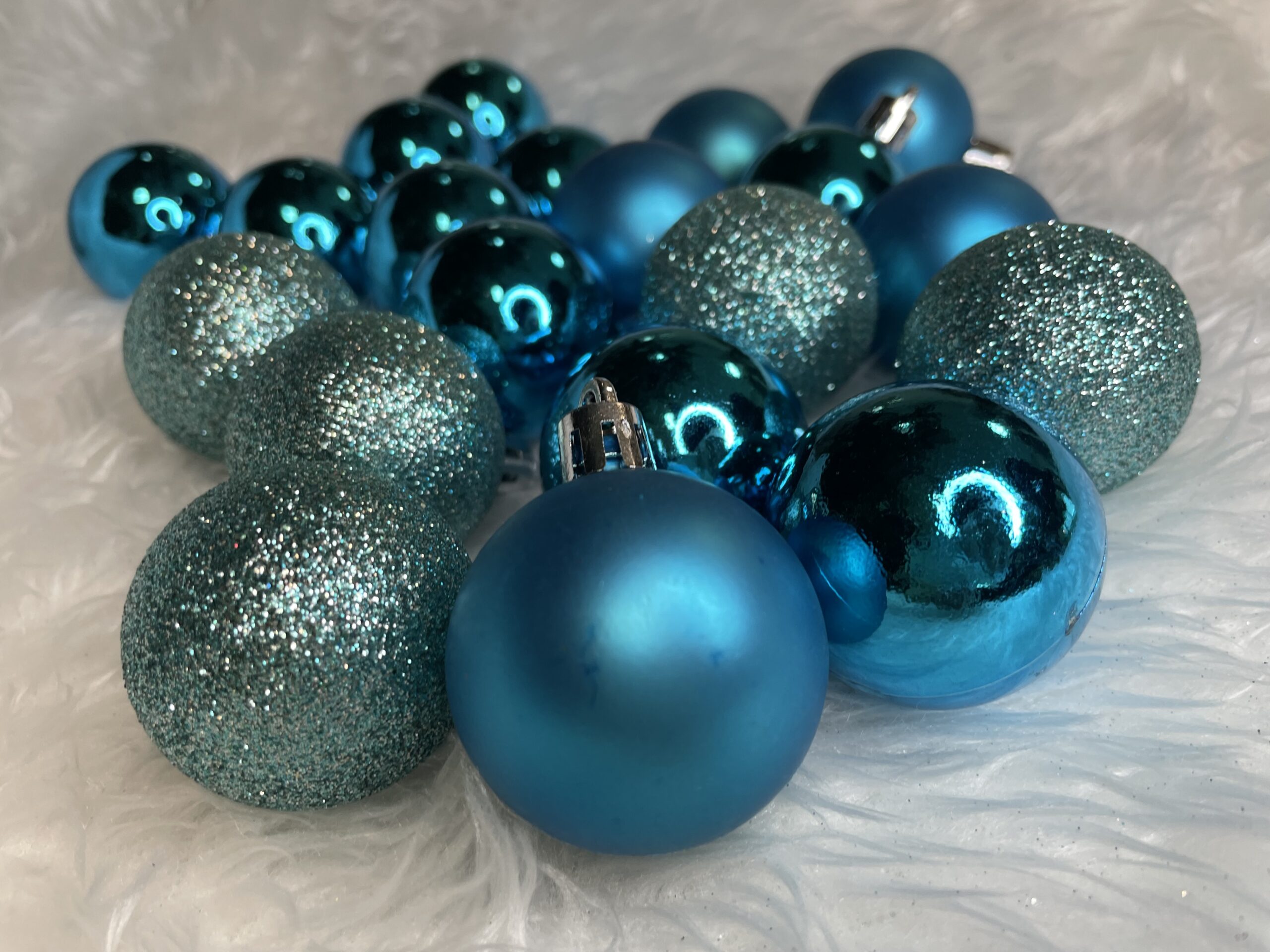 Set globuri de Craciun, 20 bucati, 3 modele, 4cm, albastru [12]