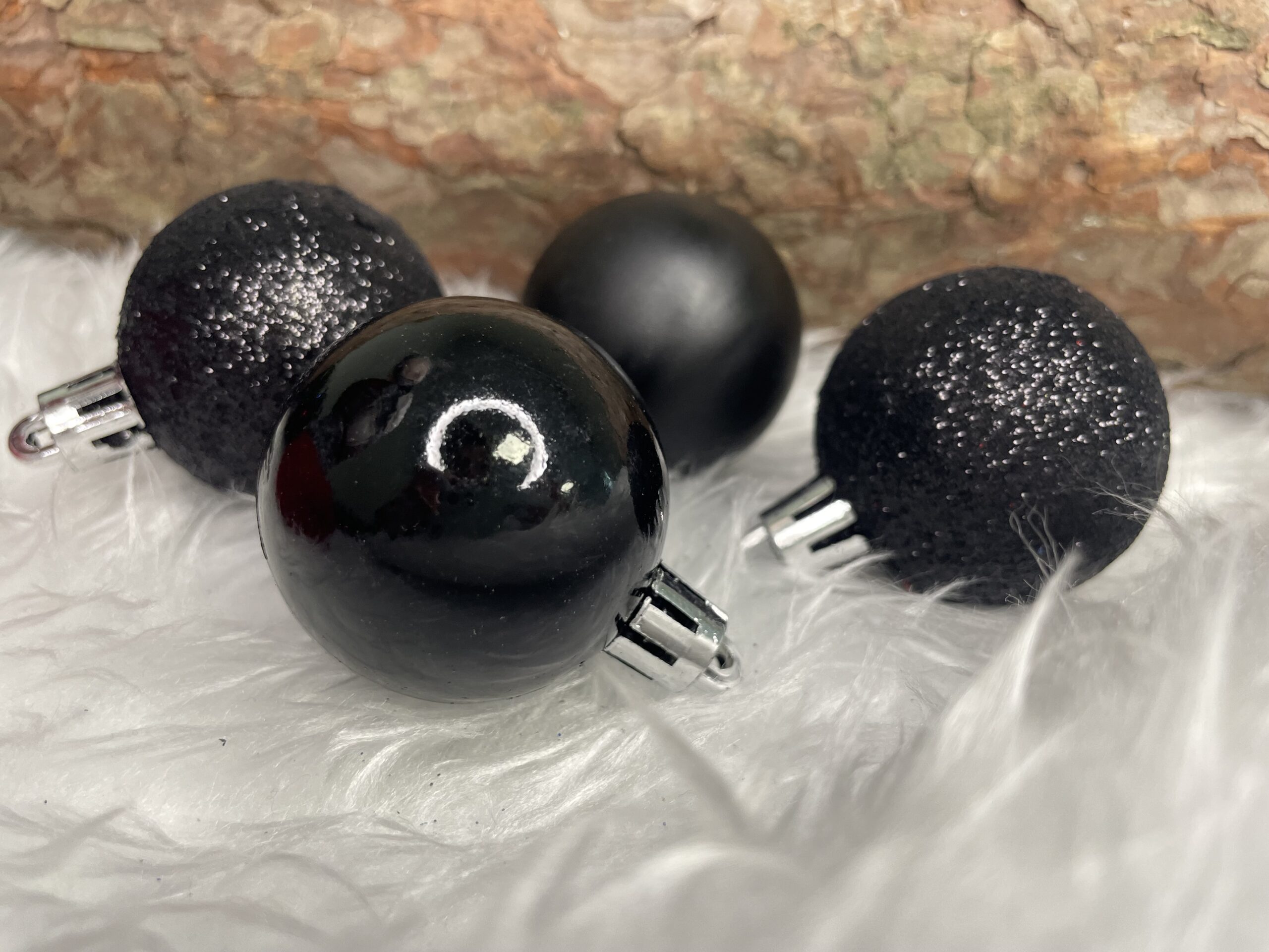 Set globuri de Craciun, 20 bucati, 3 modele, 4cm, negru [21]