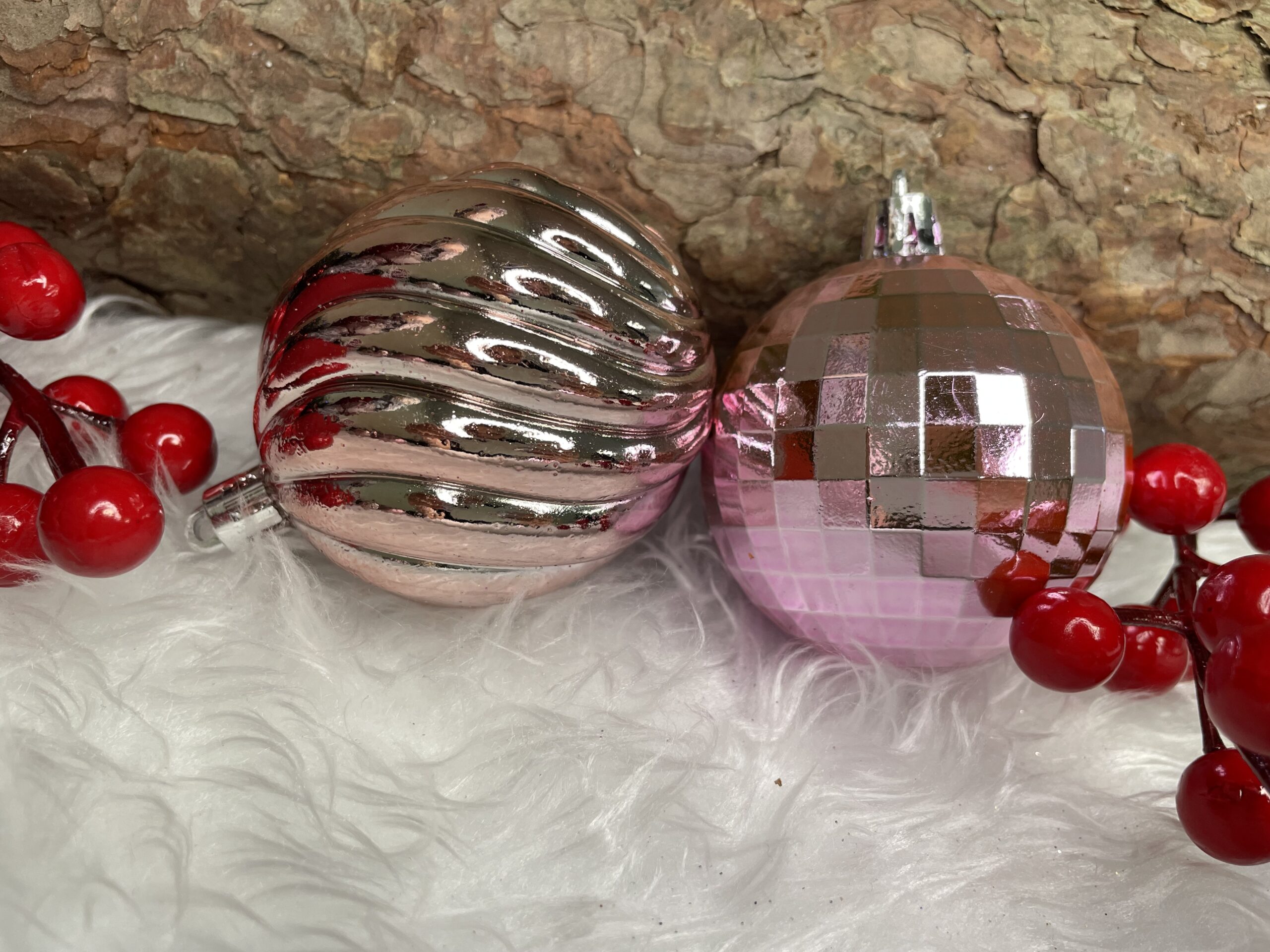 Set globuri de Craciun, 20 bucati, 5 modele, 6cm, roz [21]