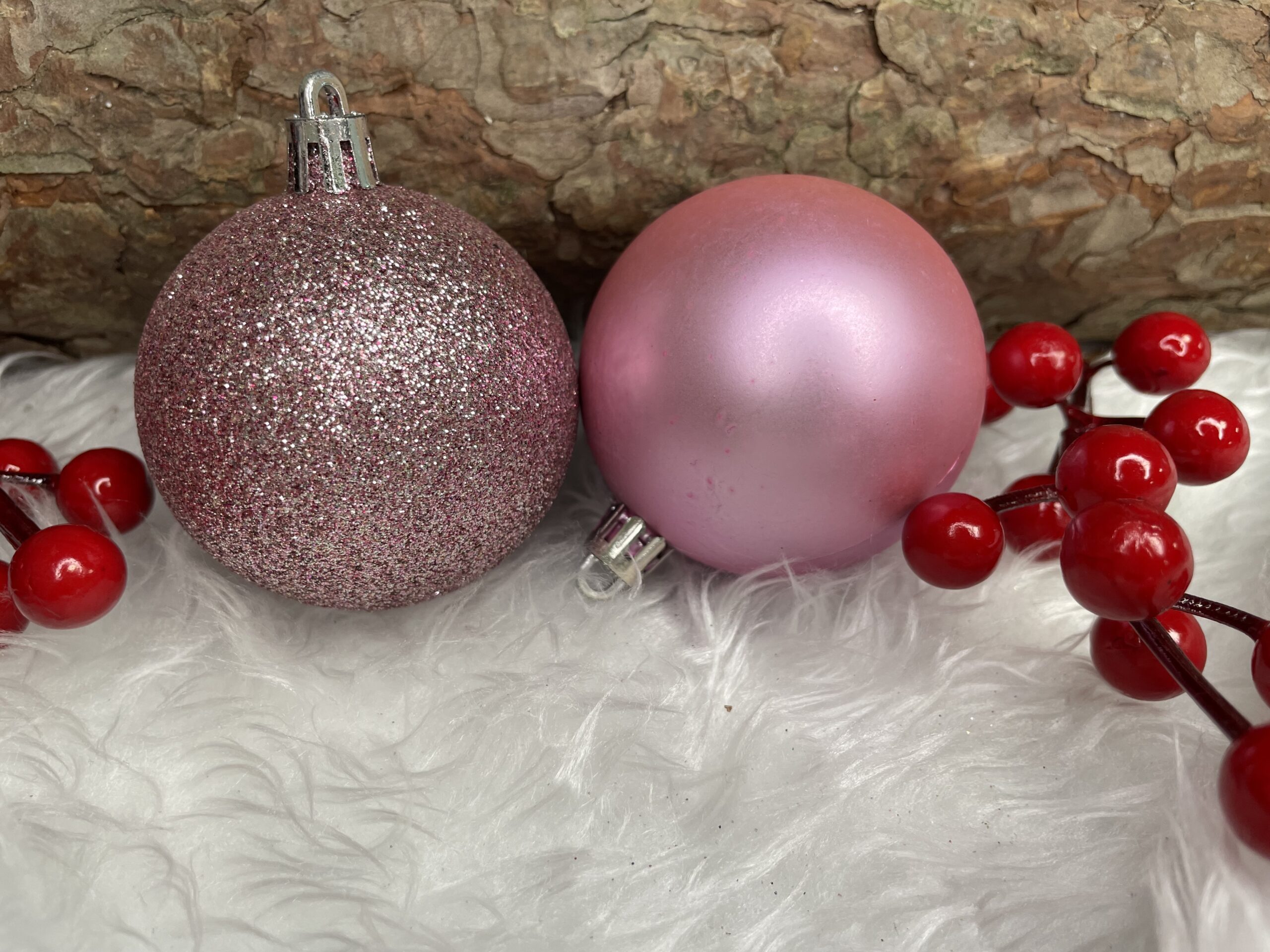 Set globuri de Craciun, 20 bucati, 5 modele, 6cm, roz [22]