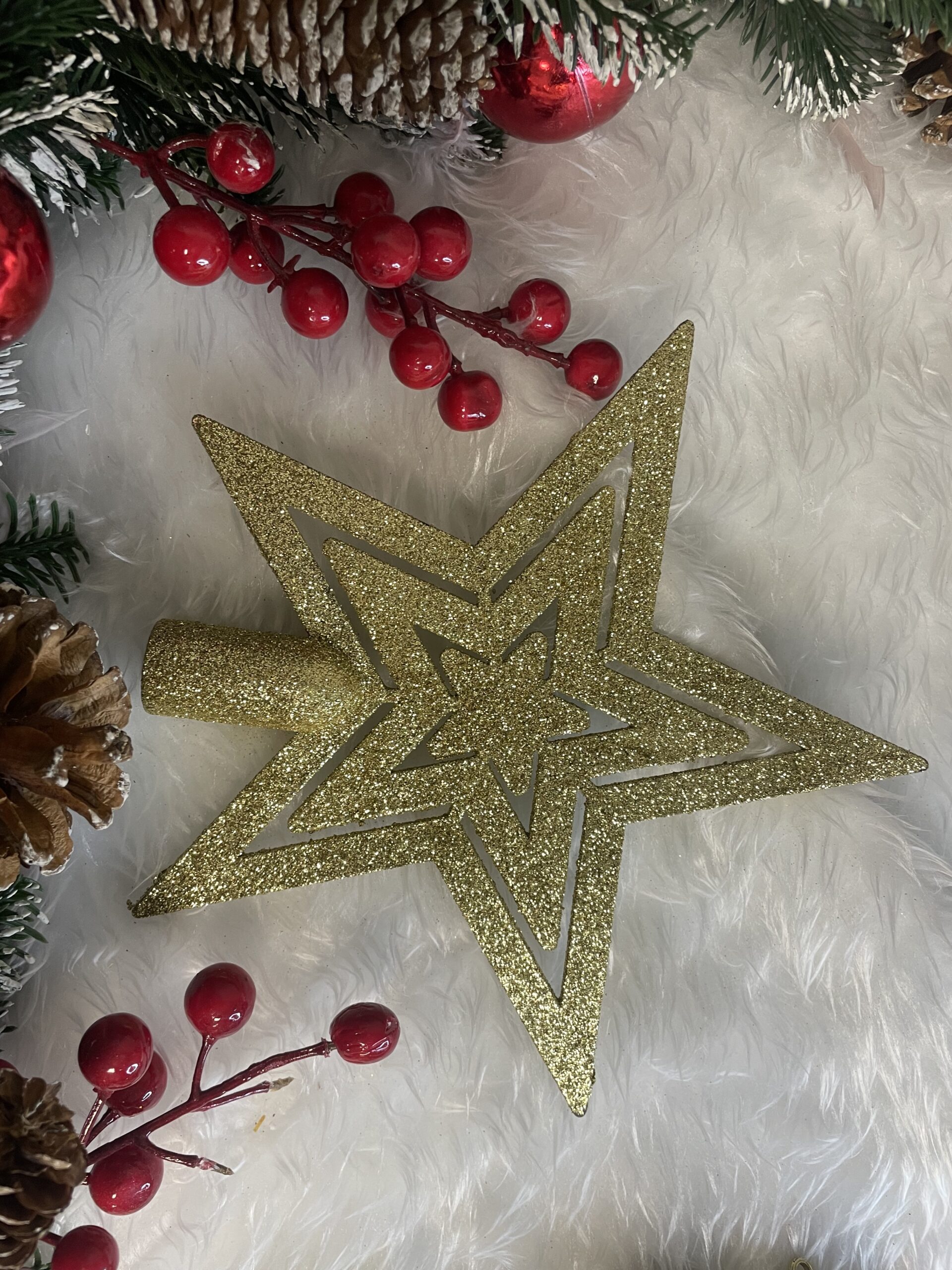 Set globuri si decoratiuni de Craciun, 51 piese, diverse dimensiuni, auriu [14]