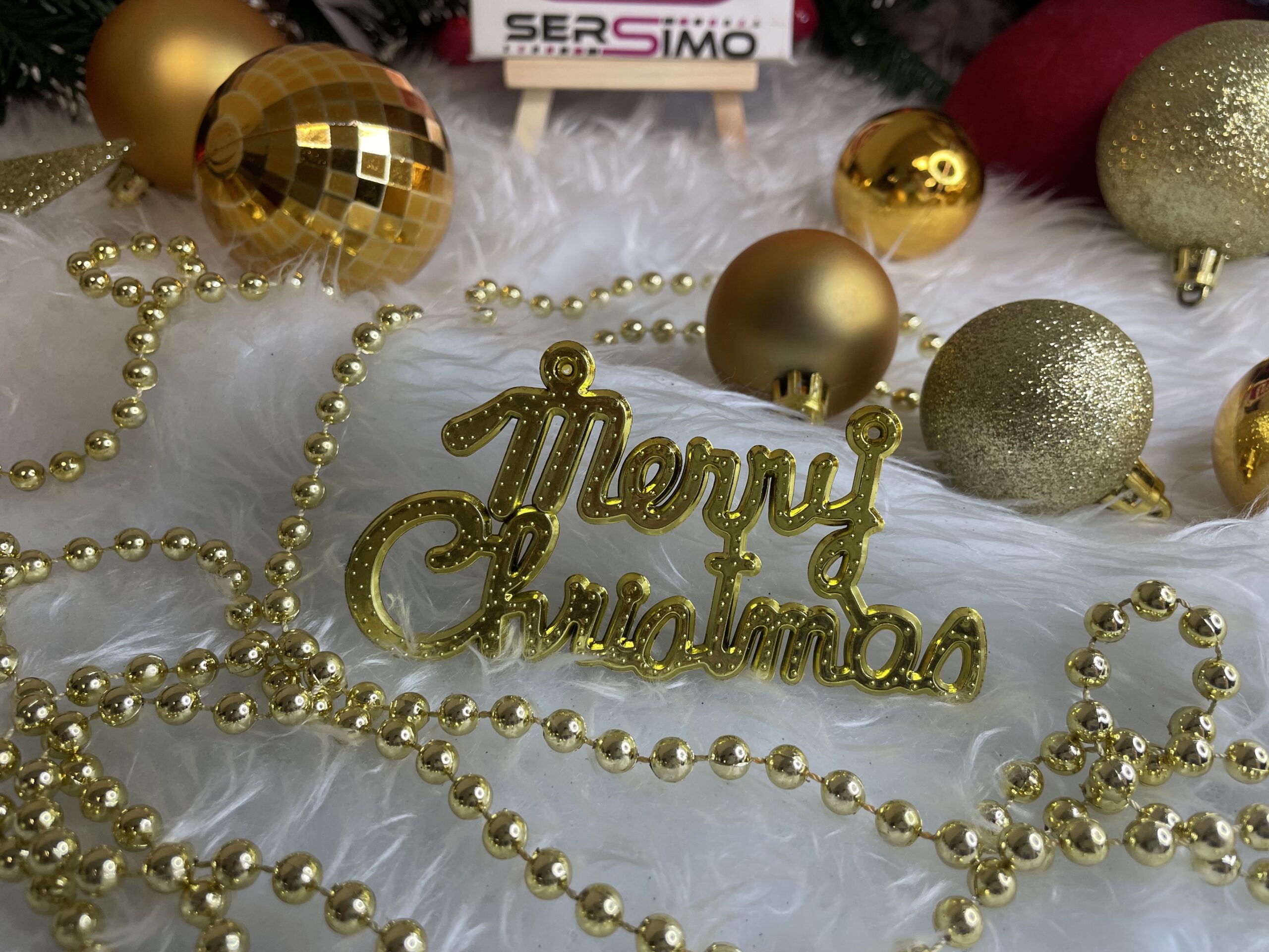 Set globuri si decoratiuni de Craciun, 51 piese, diverse dimensiuni, auriu [19]