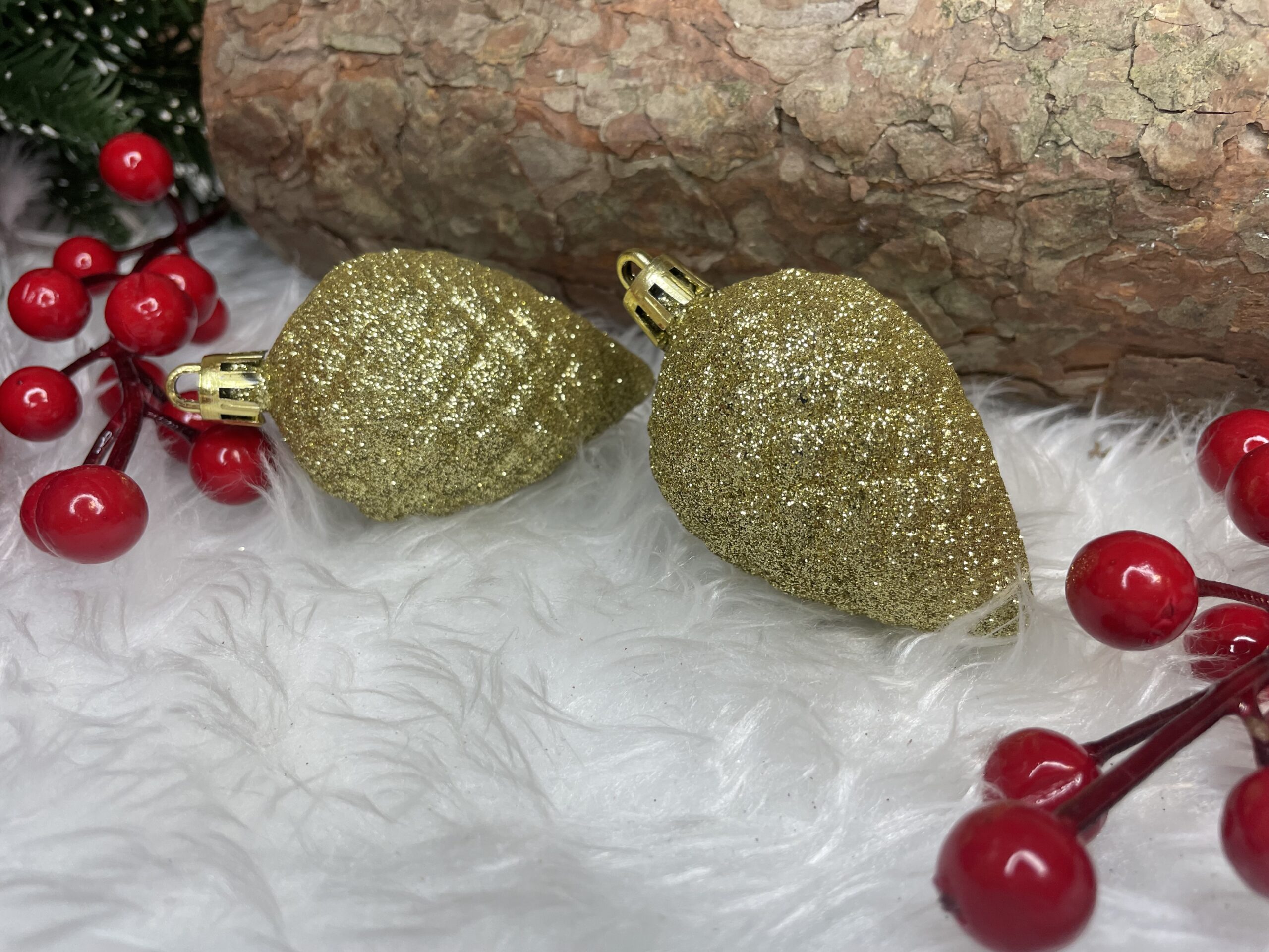 Set globuri si decoratiuni de Craciun, 51 piese, diverse dimensiuni, auriu [21]