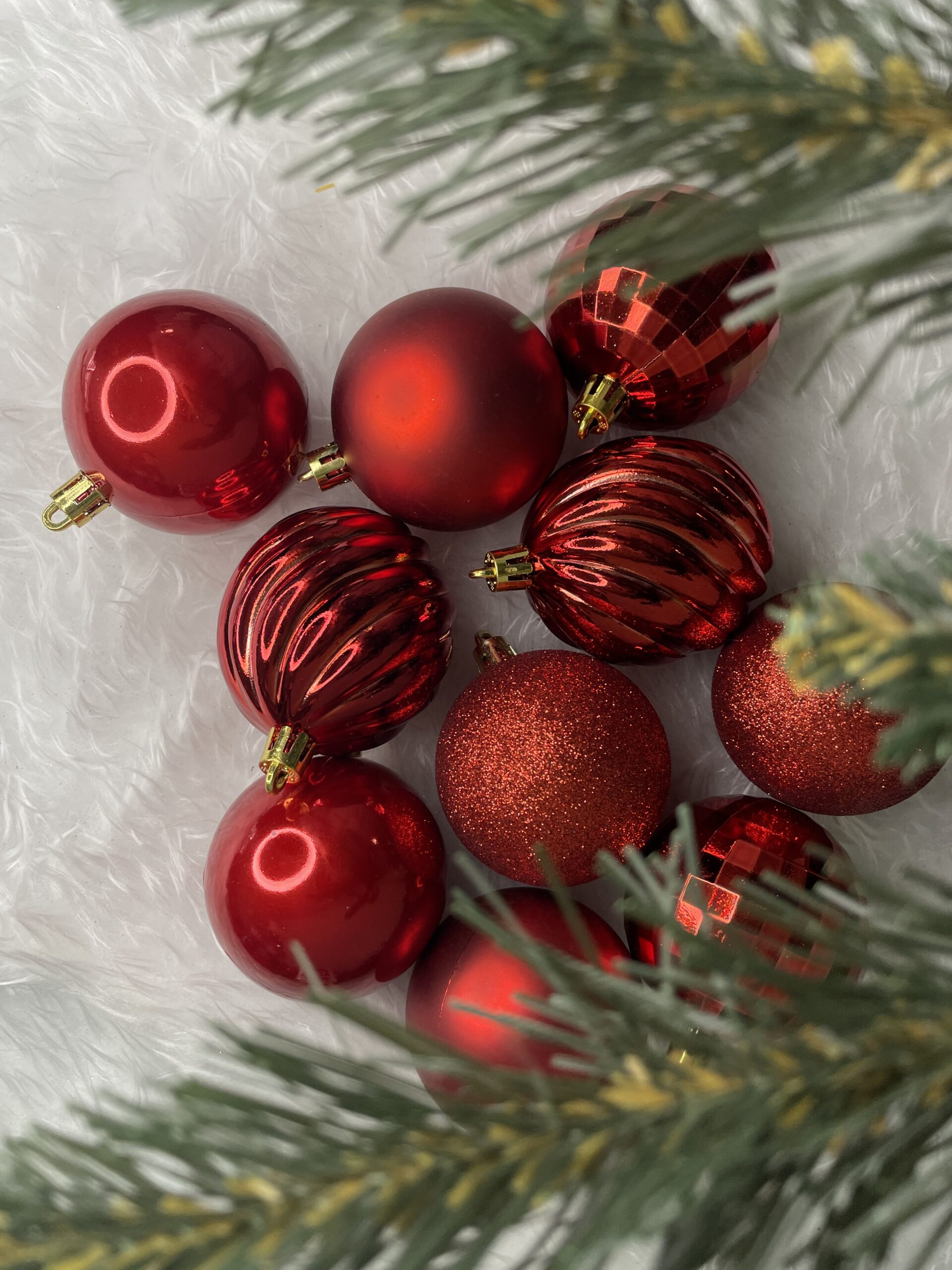 Set globuri de Craciun, 20 bucati, 5 modele, 6cm, rosu [16]