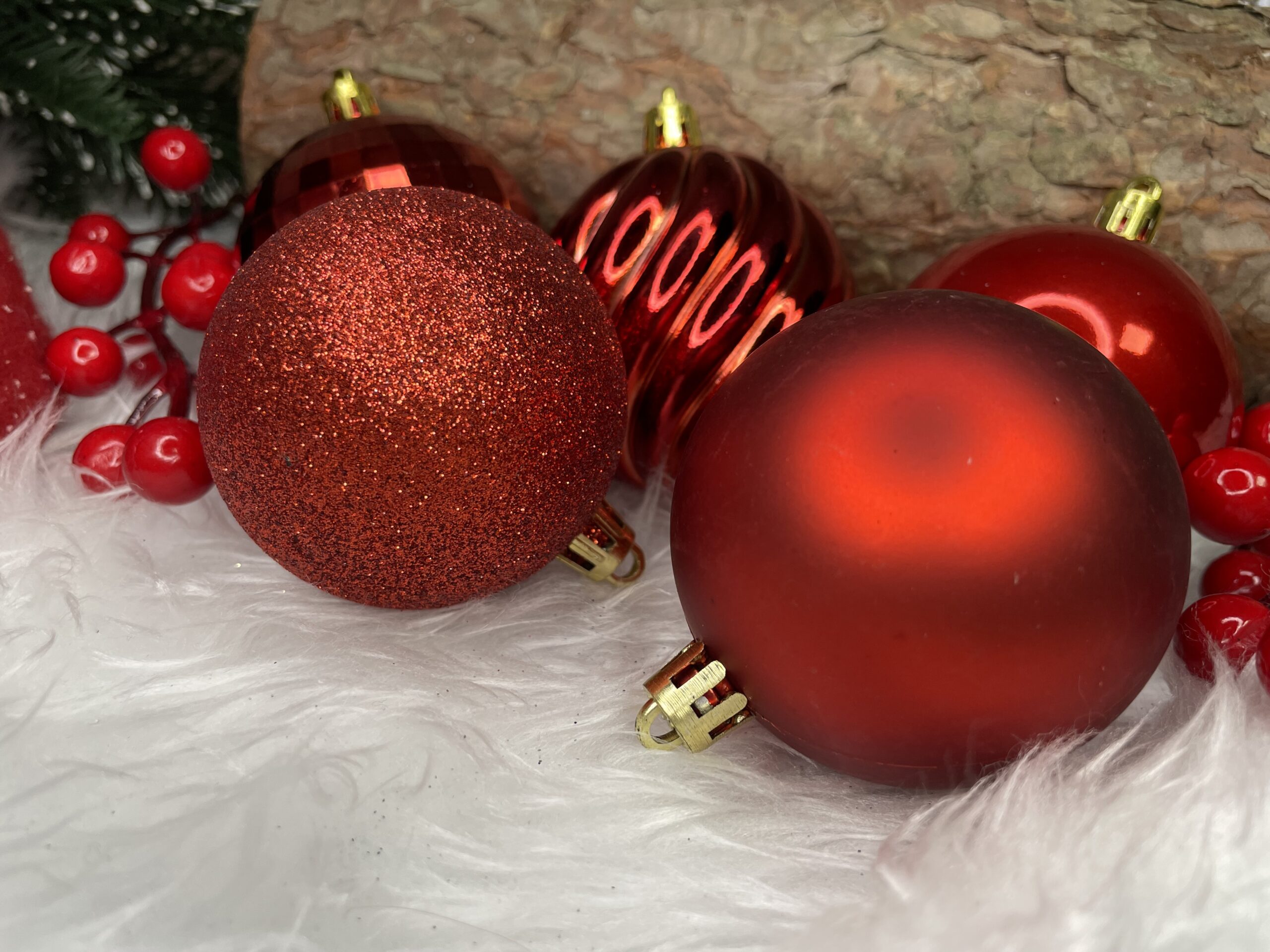 Set globuri de Craciun, 20 bucati, 5 modele, 6cm, rosu [18]